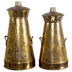 Set of 2 Brass Milk Containers