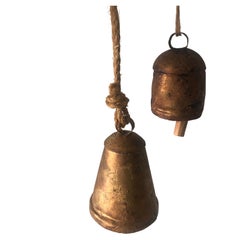 Set of '2' Brass Painted Gold Holiday Bells