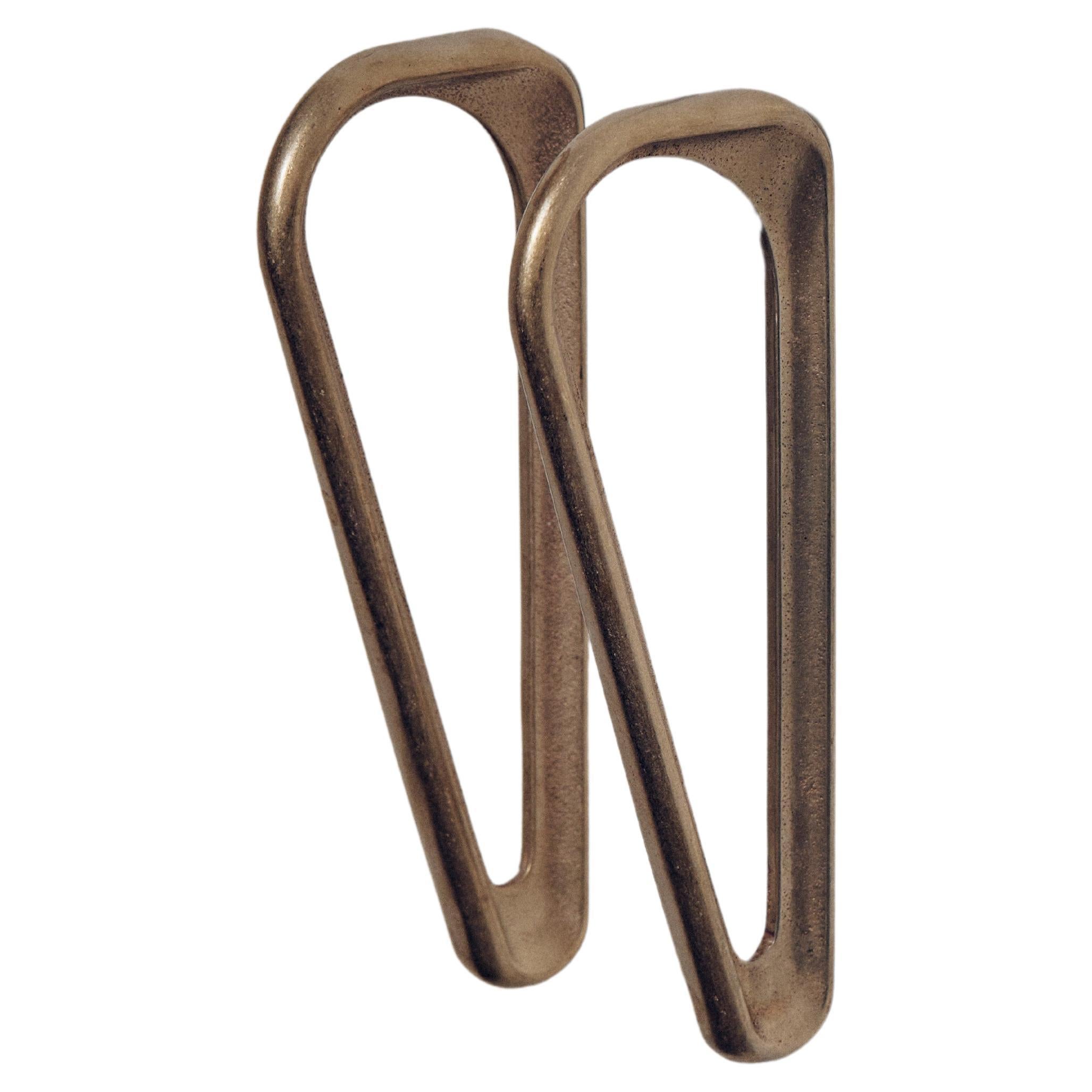 Set of 2 Brass Planchart Handle by Henry Wilson