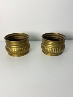 Set of 2 brass plant pot holders, 1950s