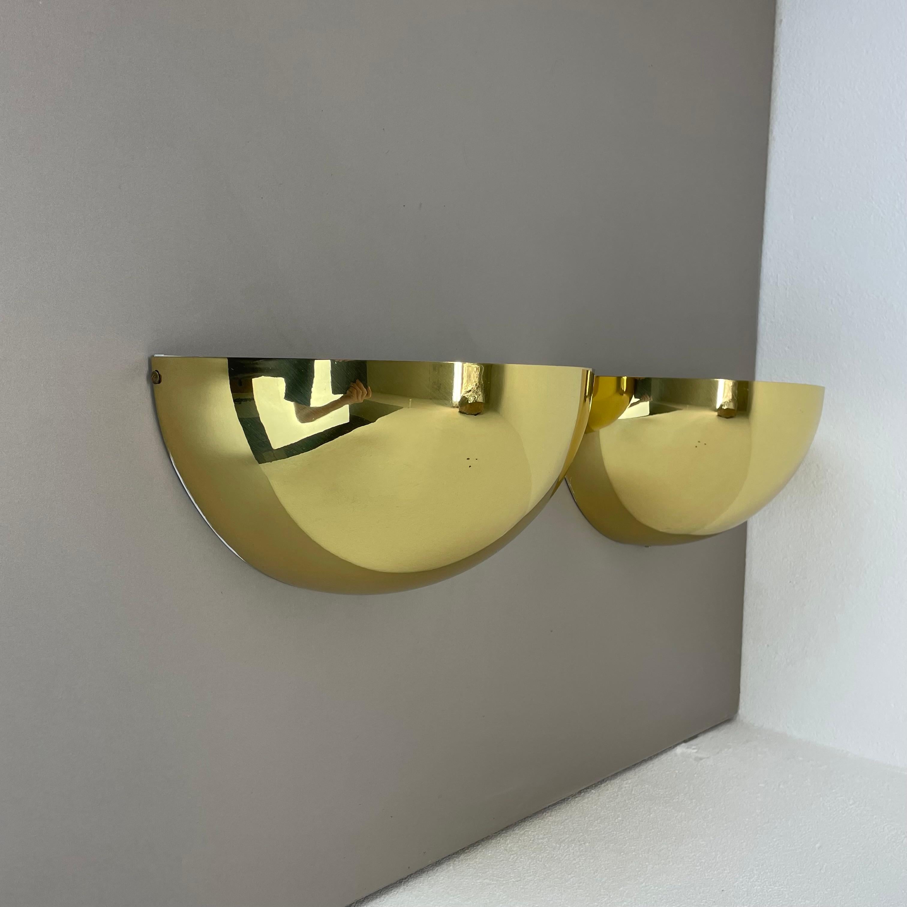 Set di 2 applique in ottone in stile Sciolari Bankamp Leuchten, Germania, 1980 In condizioni buone in vendita a Kirchlengern, DE