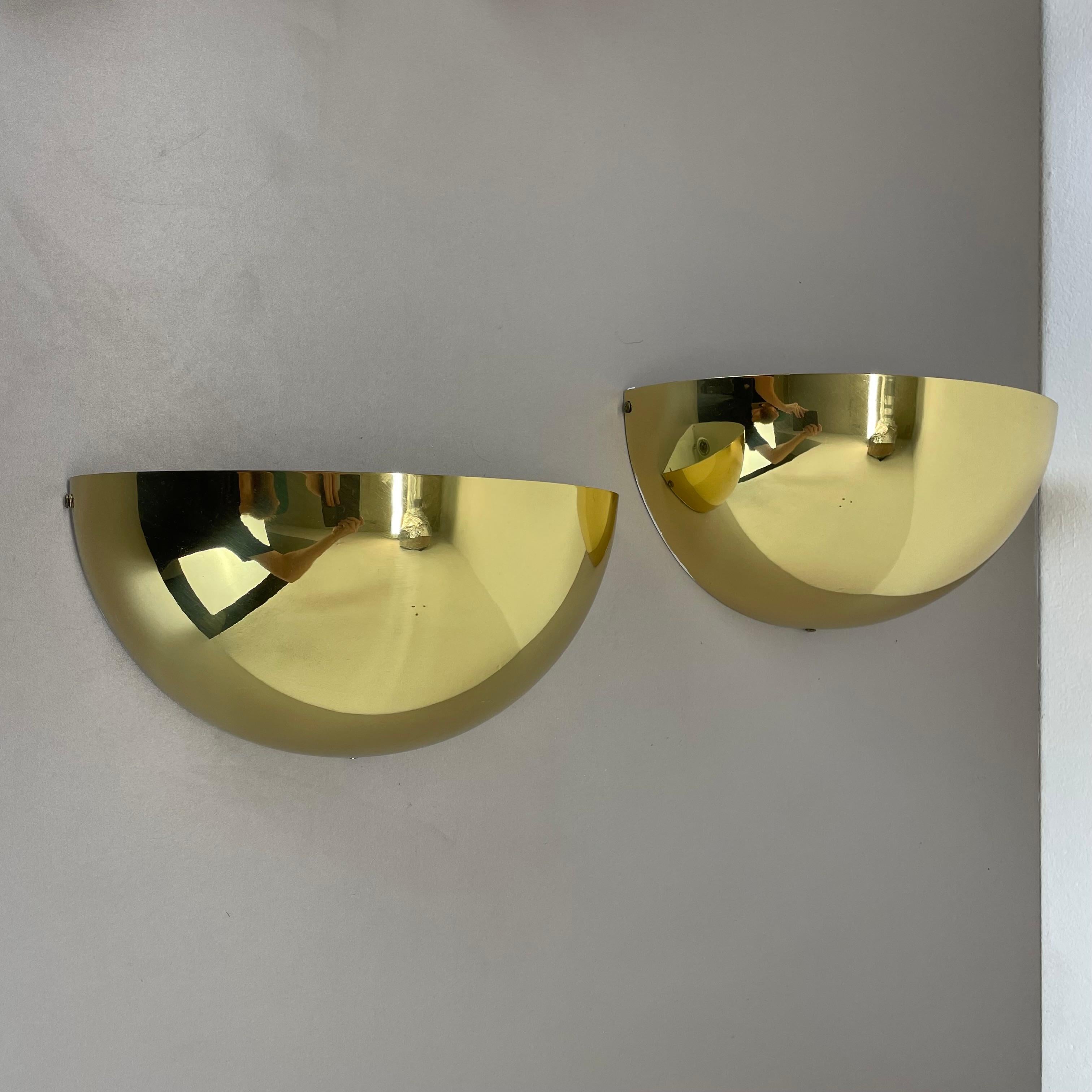 XX secolo Set di 2 applique in ottone in stile Sciolari Bankamp Leuchten, Germania, 1980 in vendita