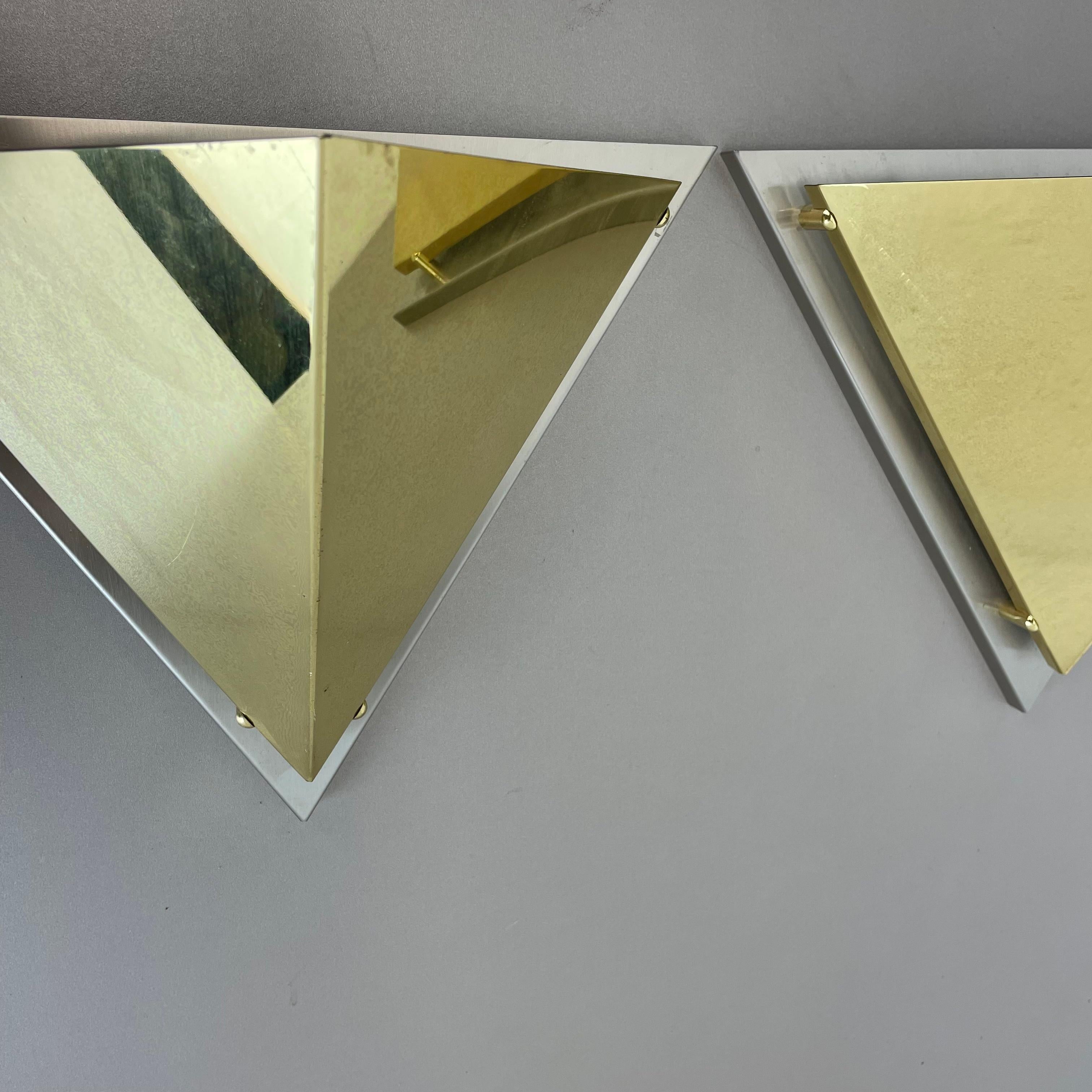 Set of 2 Brass Sciolari Style Wall Light Sconces Bankamp Leuchten, Germany, 1980 For Sale 1