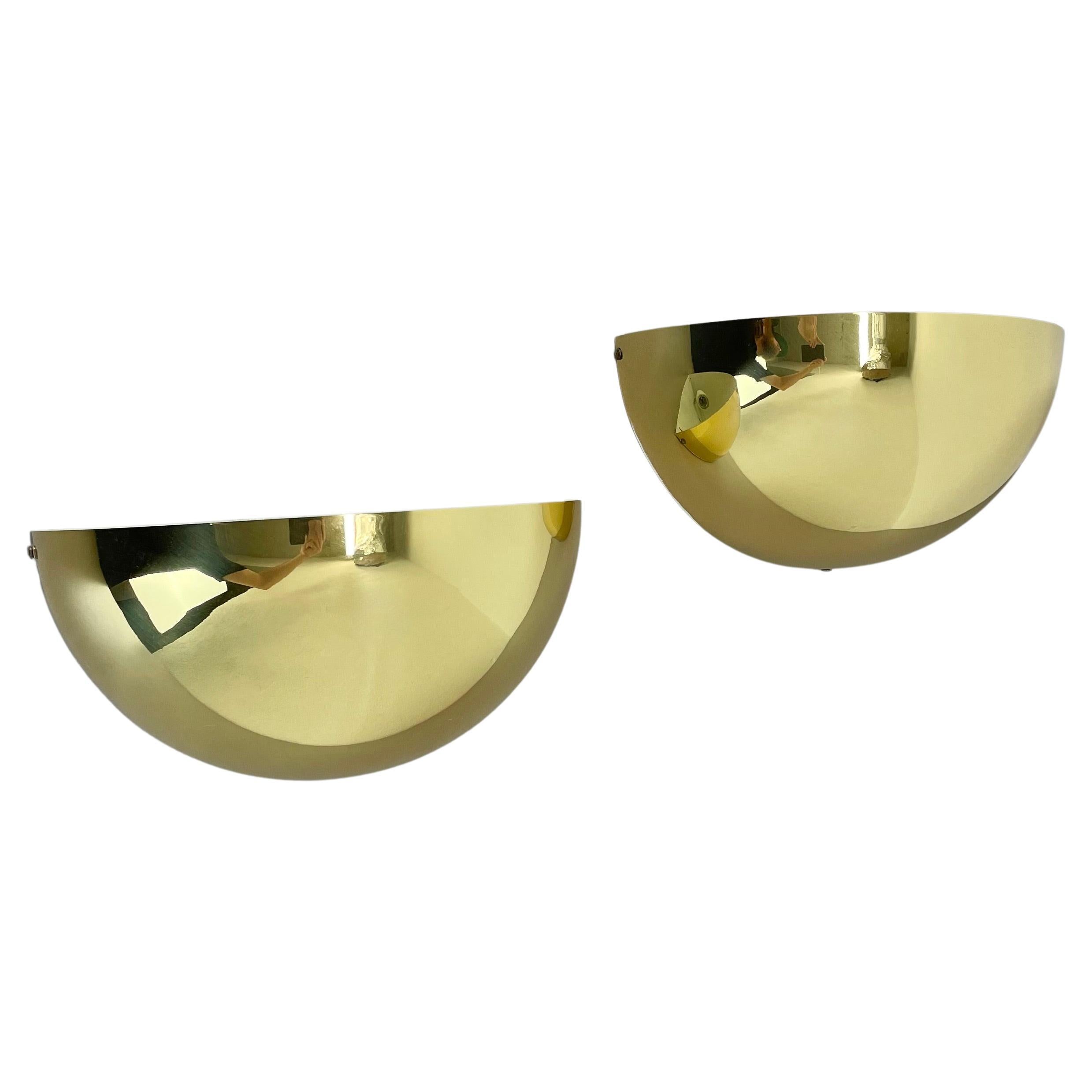 Set of 2 Brass Sciolari Style Wall Light Sconces Bankamp Leuchten, Germany, 1980