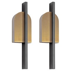 Set di 2 applique singole in ottone di Square in Circle