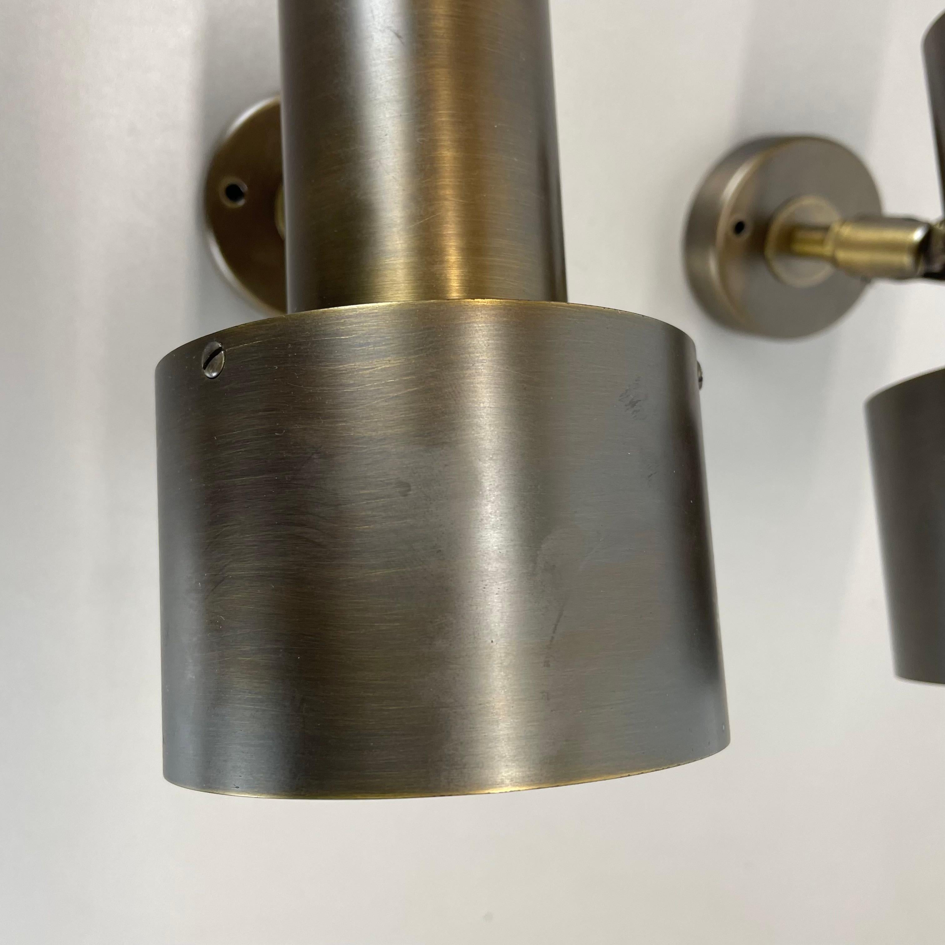 set di 2 elementi Spot in ottone per soffitto e parete di OMI Lighting Germania, anni '70 in vendita 1