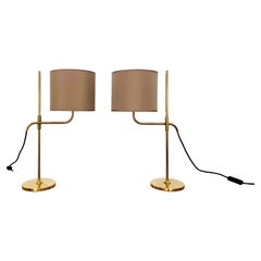 Set of 2 brass table lamps by Florian Schulz