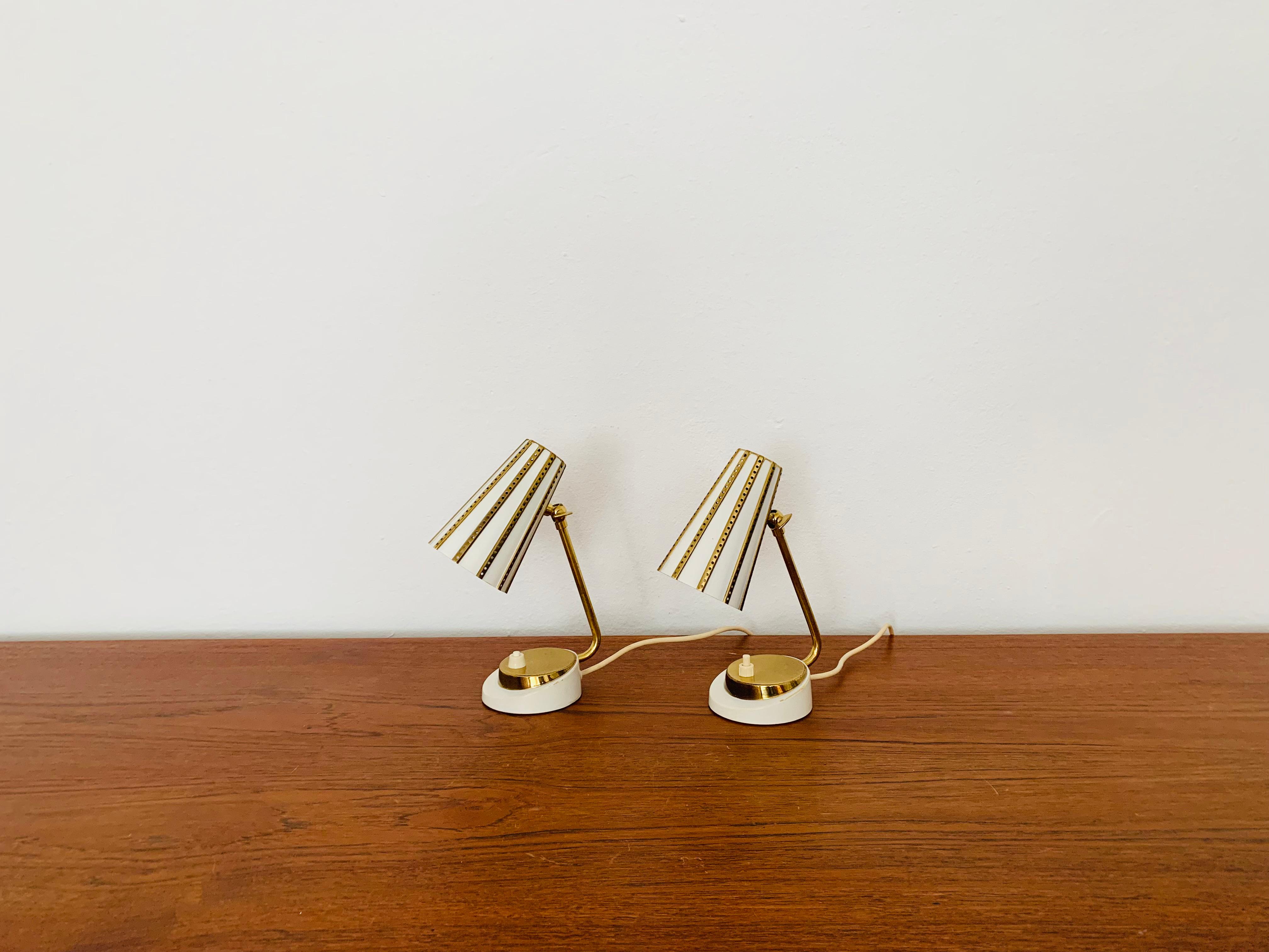 Allemand Lot de 2 lampes de table en laiton en vente