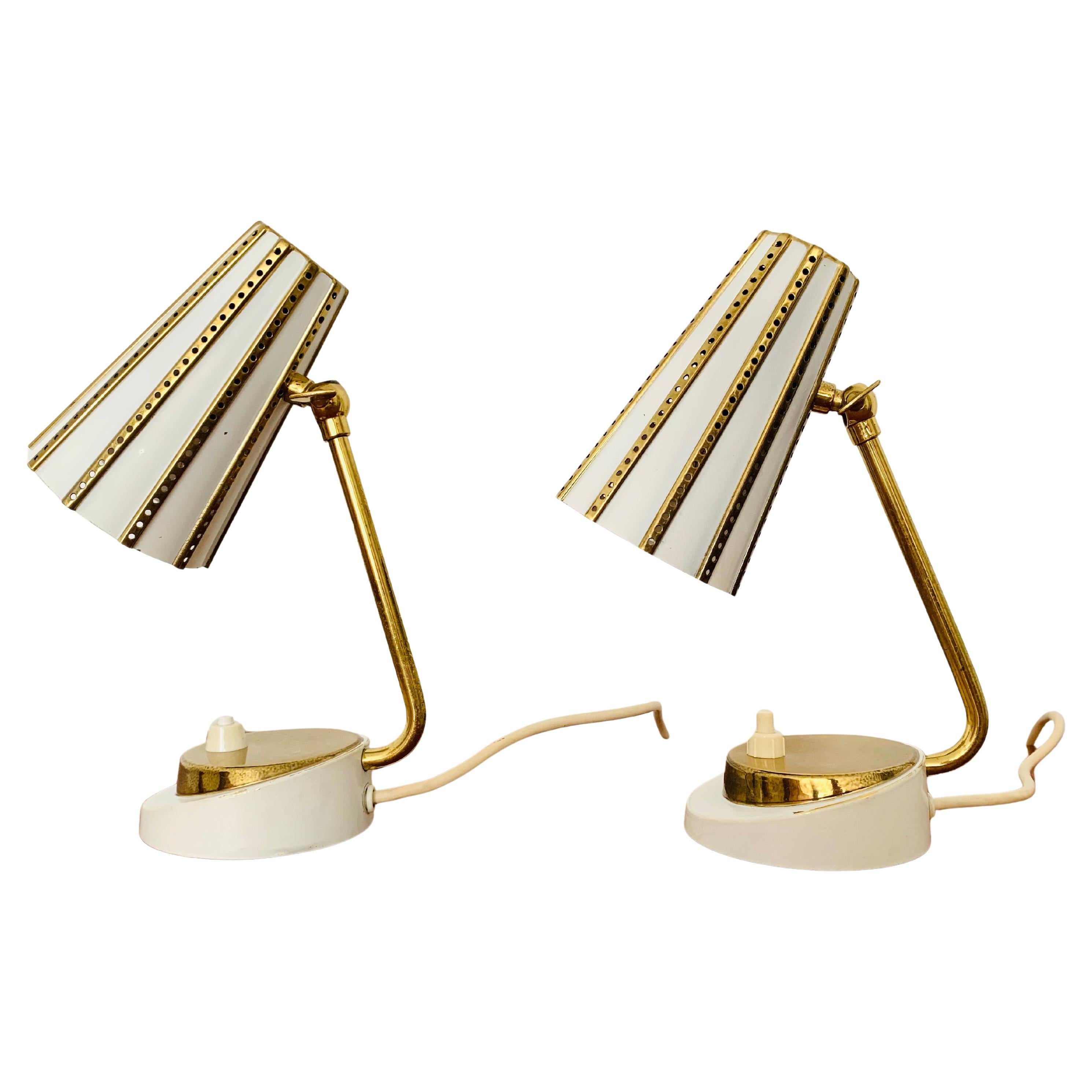 Lot de 2 lampes de table en laiton