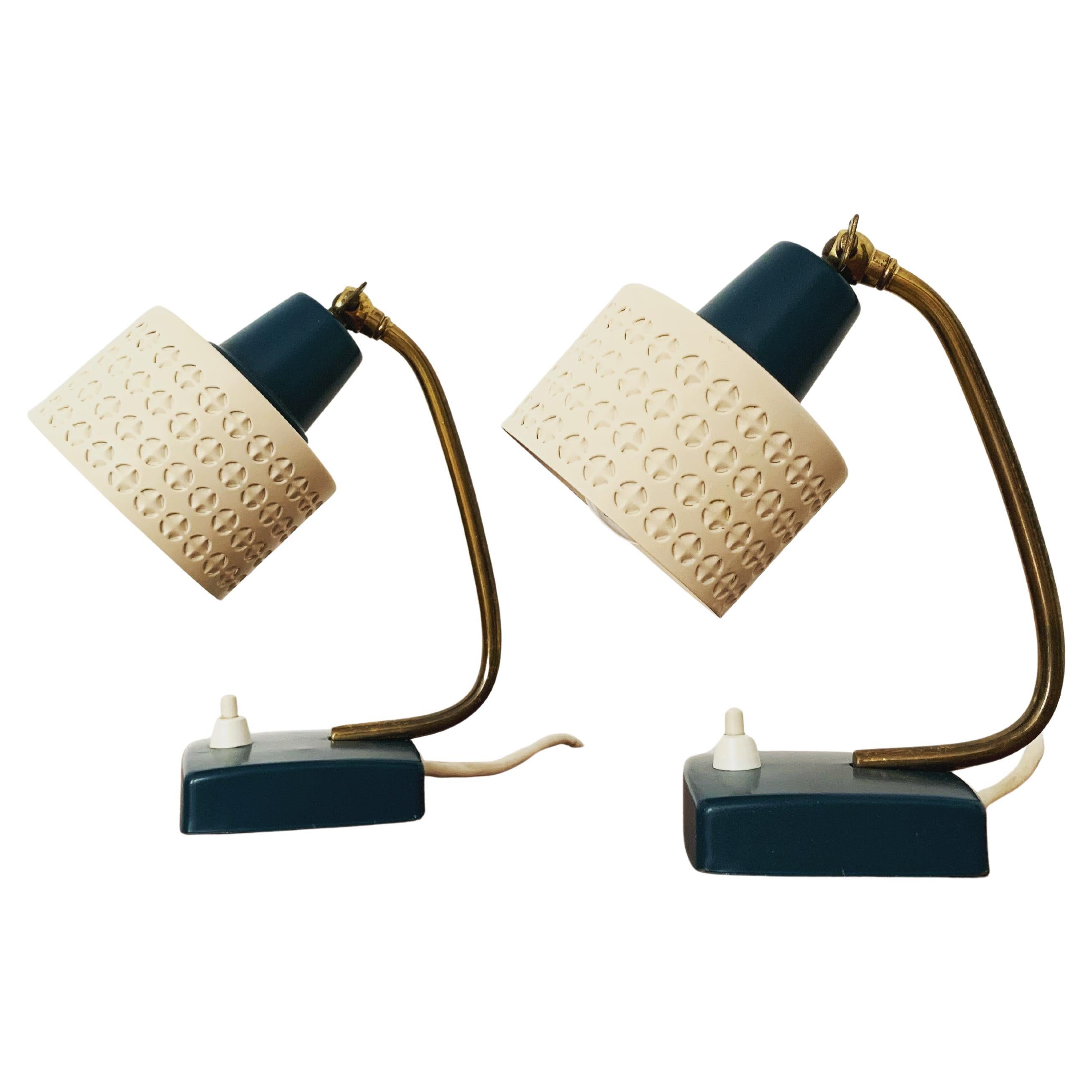 Lot de 2 lampes de table en laiton