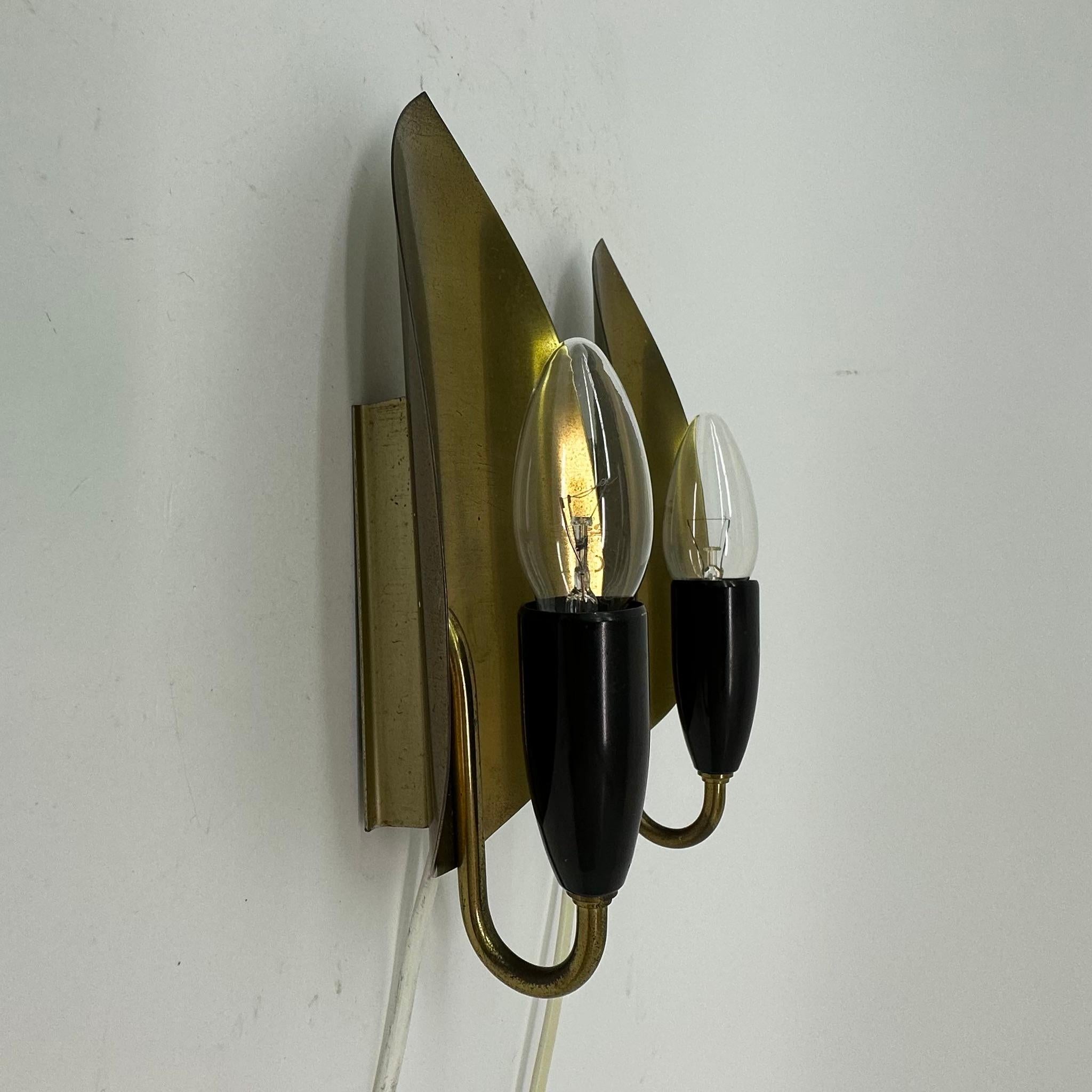Set of 2 brass wall lamps , 1950’s For Sale 10