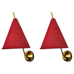 Set of 2 Brass Wall Lamps by Rupert Nikoll