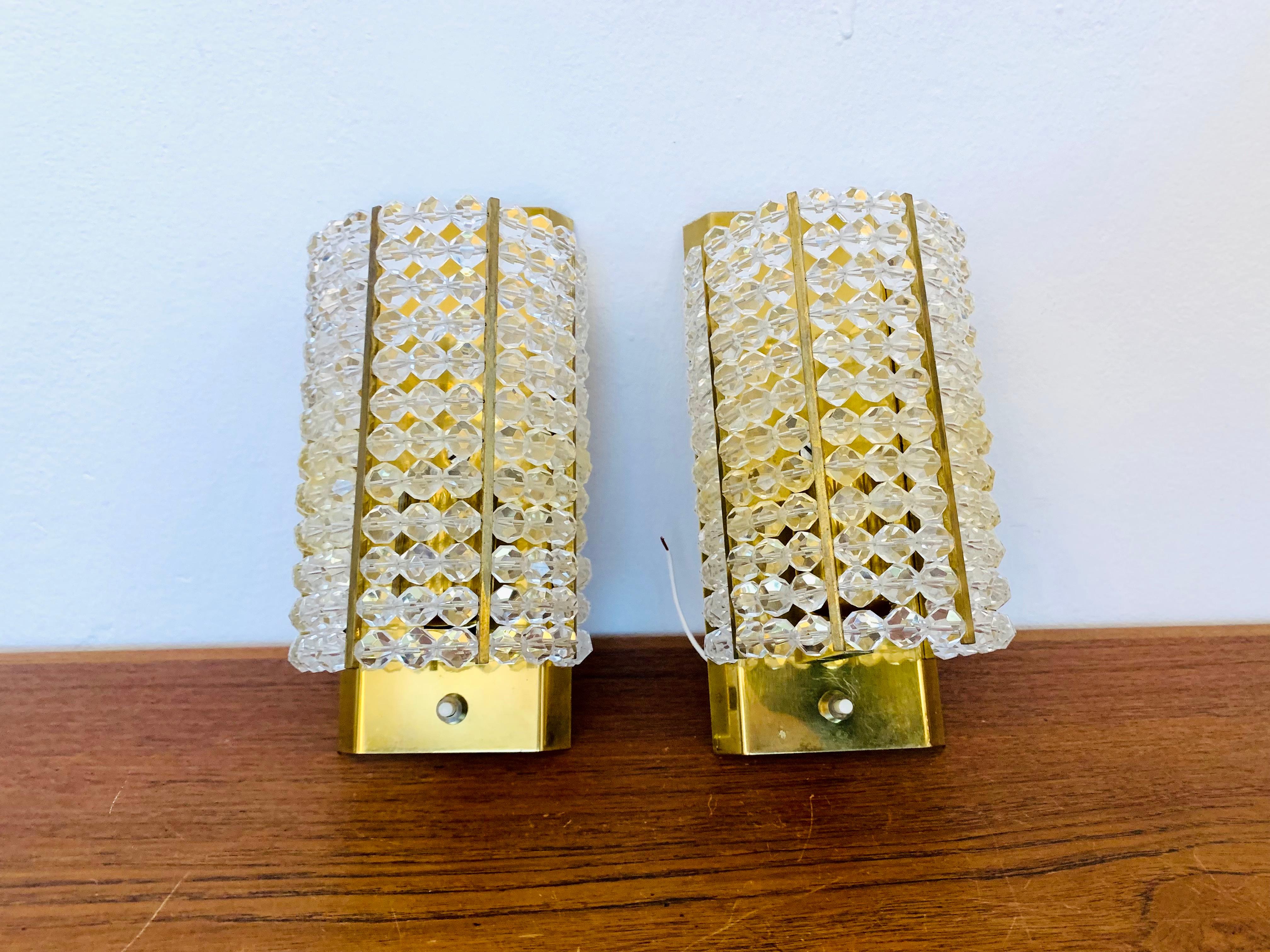 Set of 2 Brass Wall Lamps For Sale 5