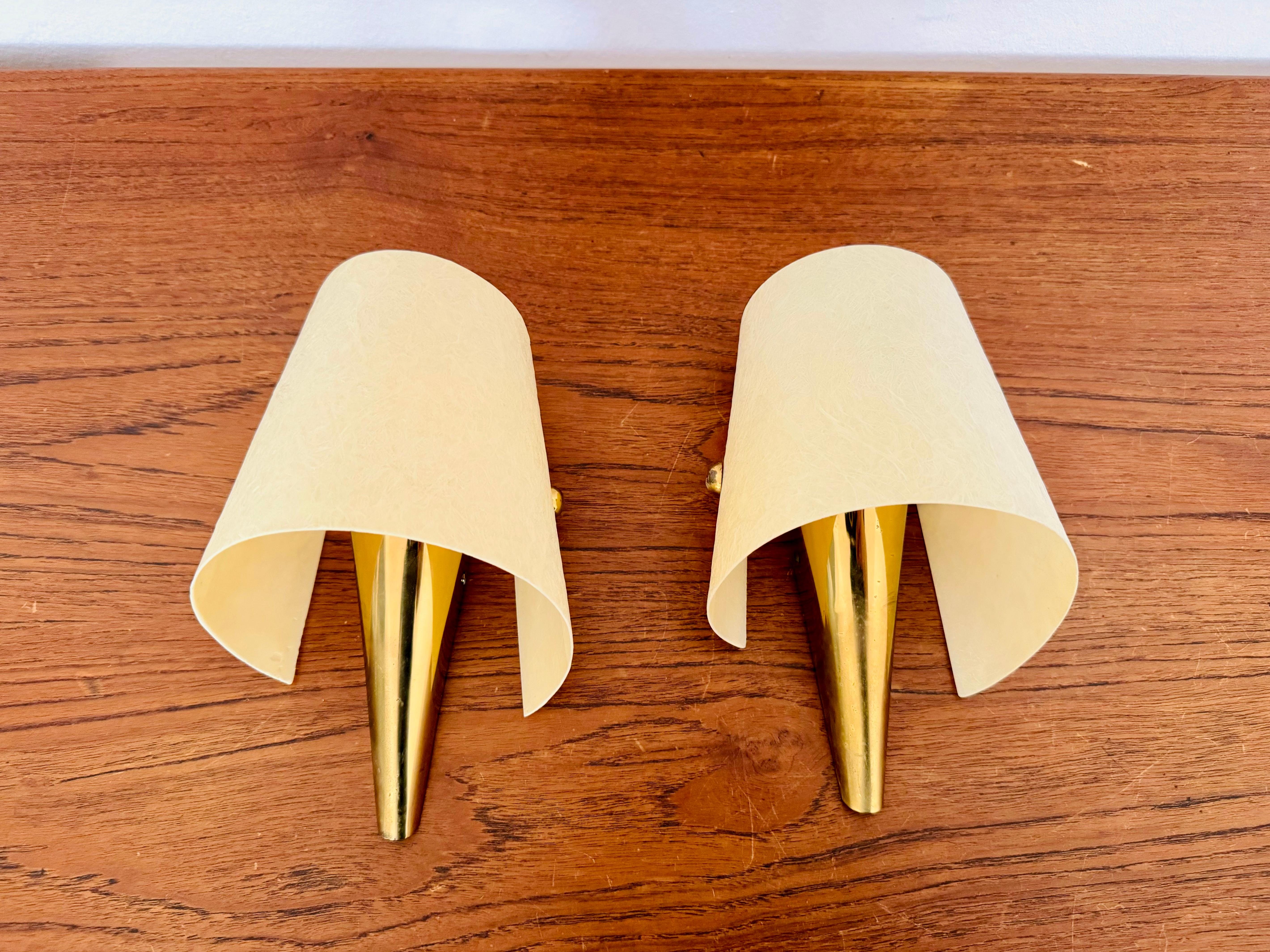 Set of 2 Brass Wall Lamps For Sale 7