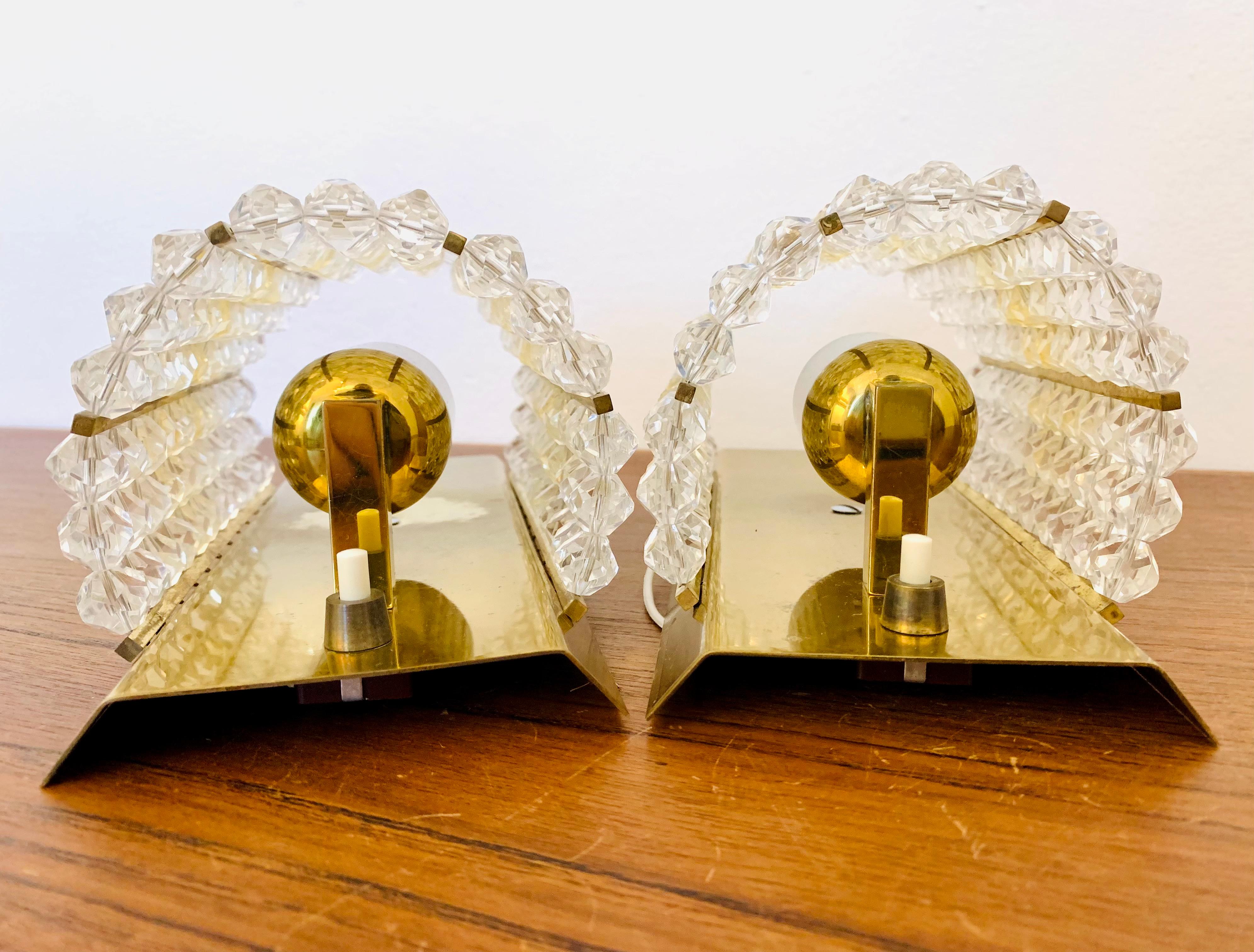 Set of 2 Brass Wall Lamps For Sale 8