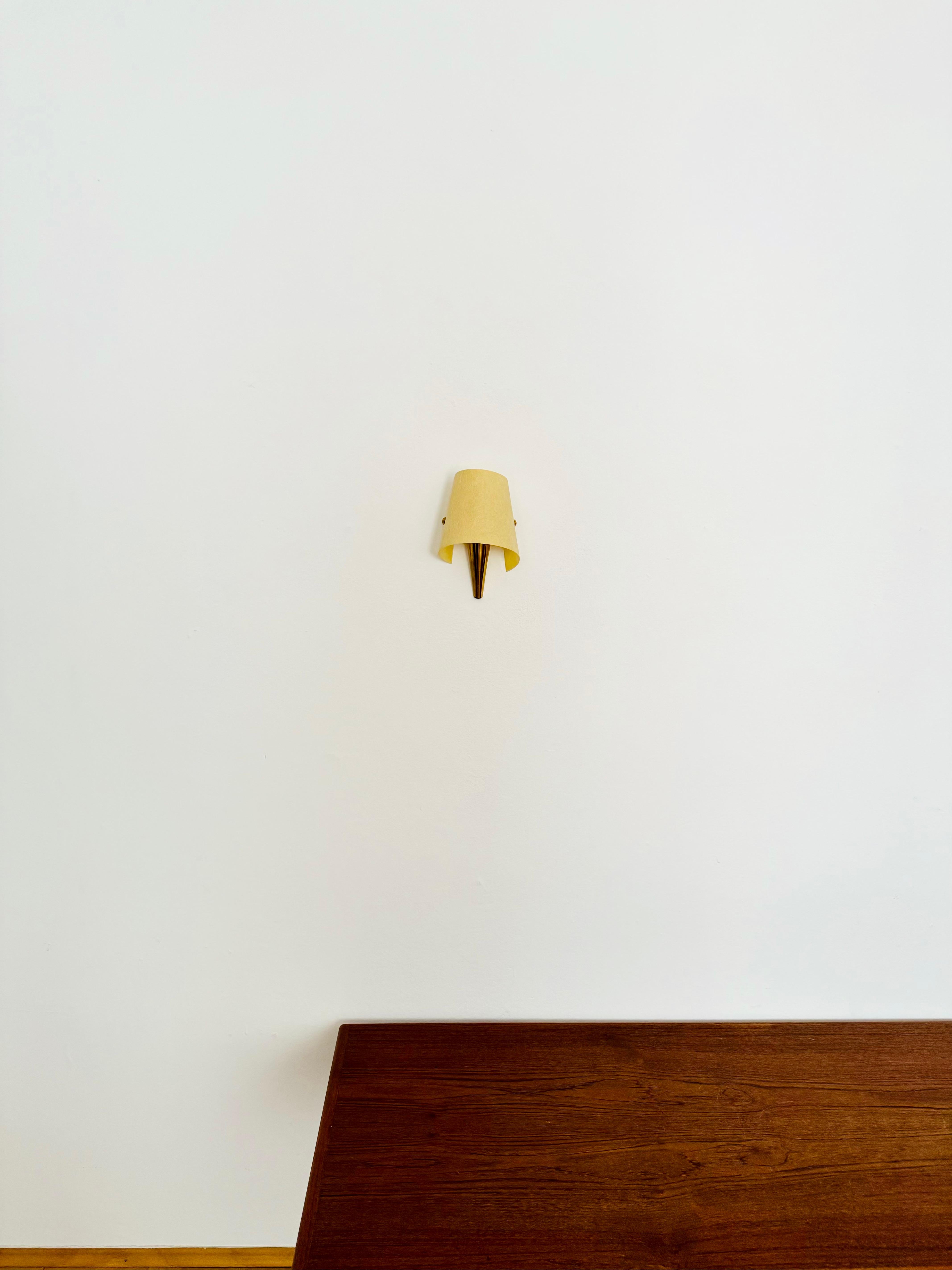 Mid-Century Modern Set of 2 Brass Wall Lamps For Sale