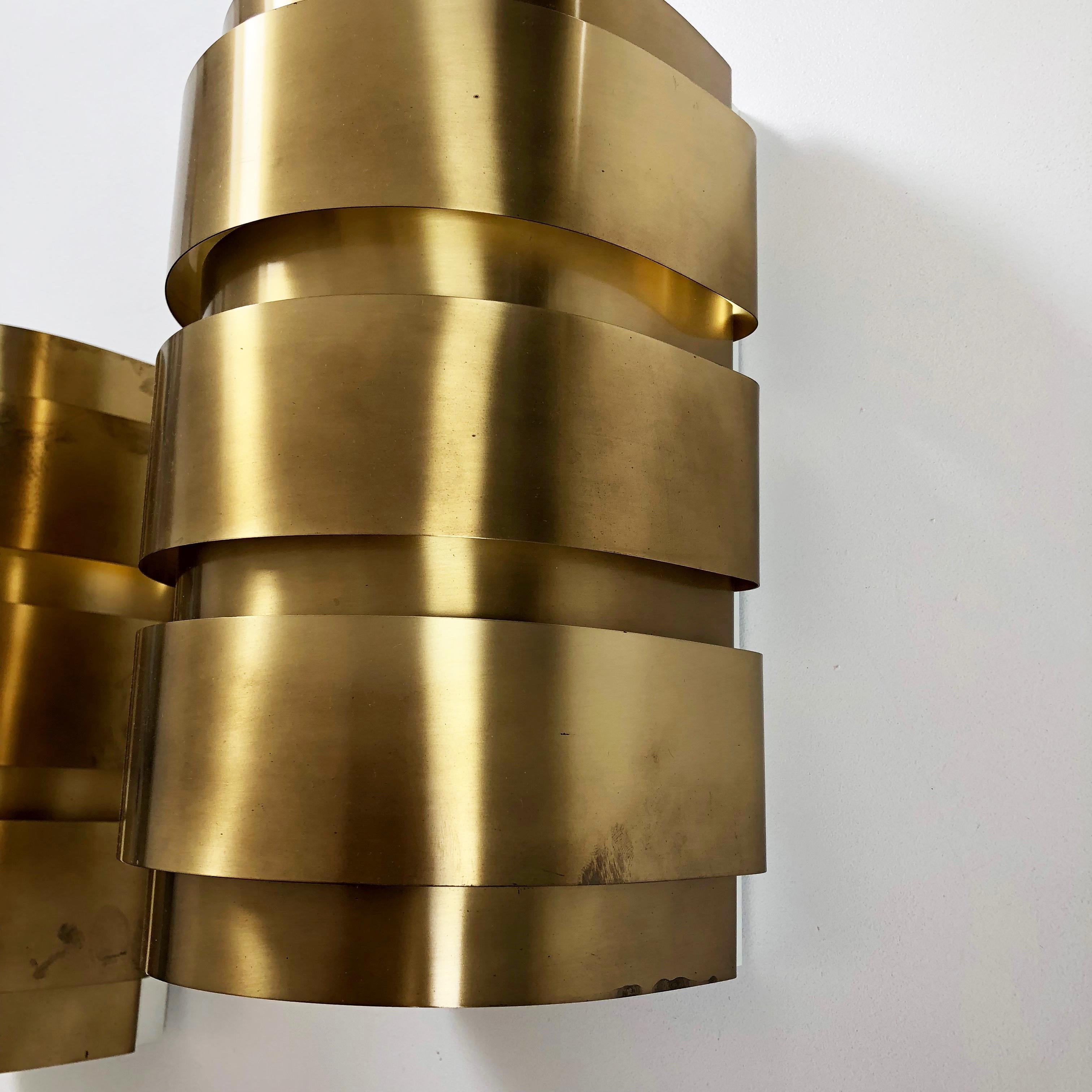 Set of 2 Brass Wall Light Sconces by Hans-Agne Jakobsson Markaryd, Sweden, 1960s 11
