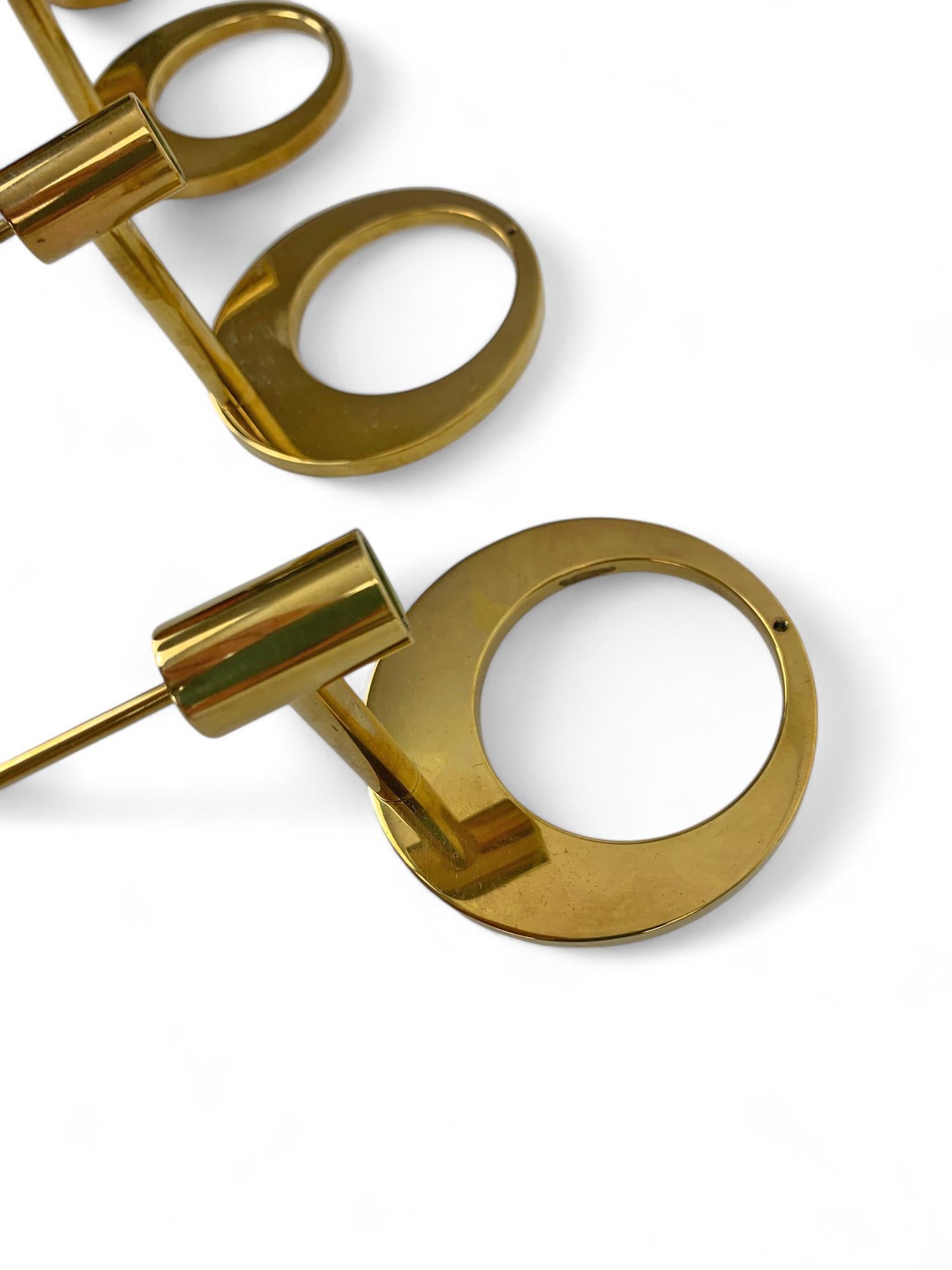 Set of 2 Brass Wall Mounted candleholders by Arthur Pe Pettersson Kolbäck Sweden For Sale 4