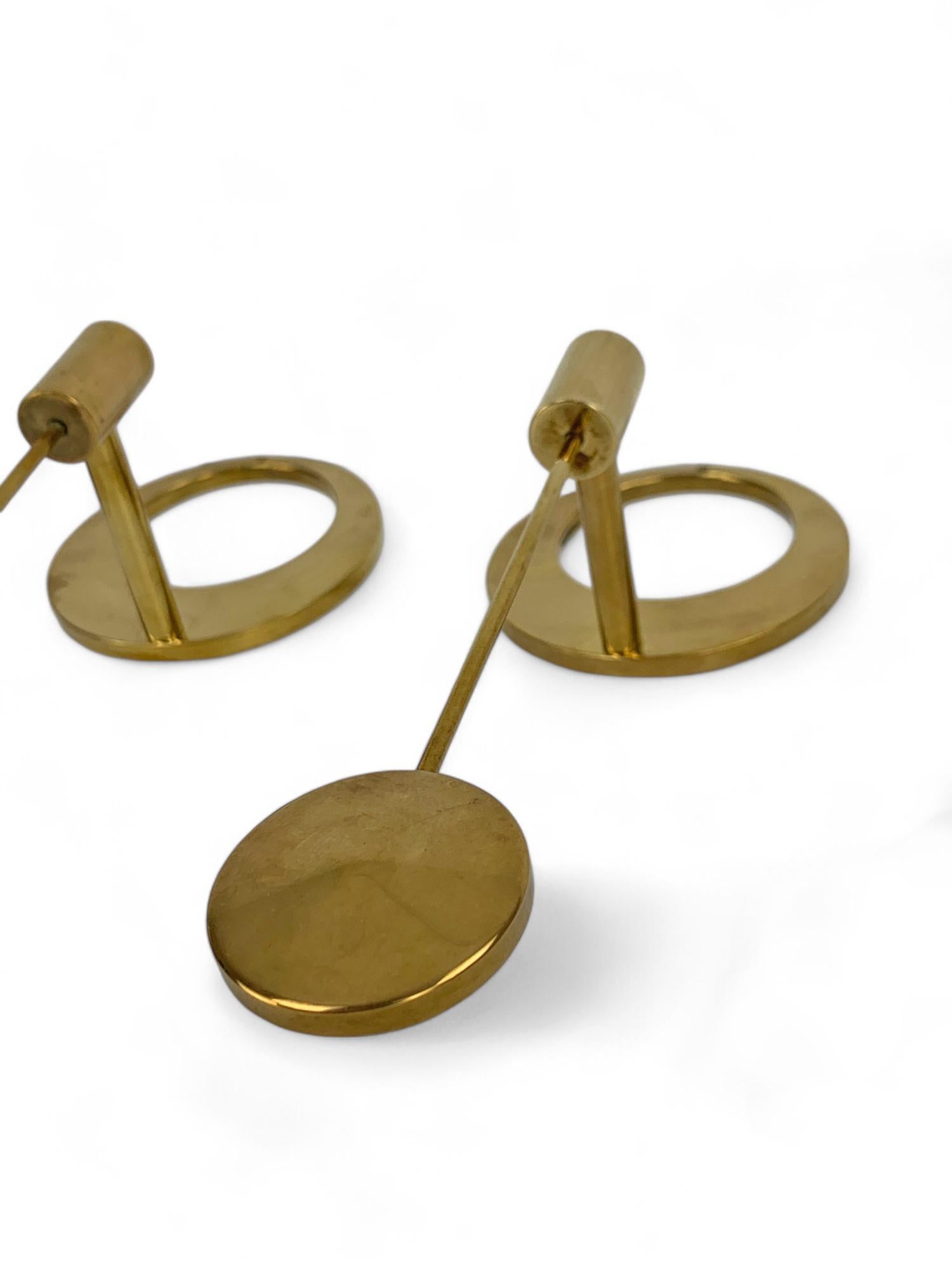 Set of 2 Brass Wall Mounted candleholders by Arthur Pe Pettersson Kolbäck Sweden For Sale 5