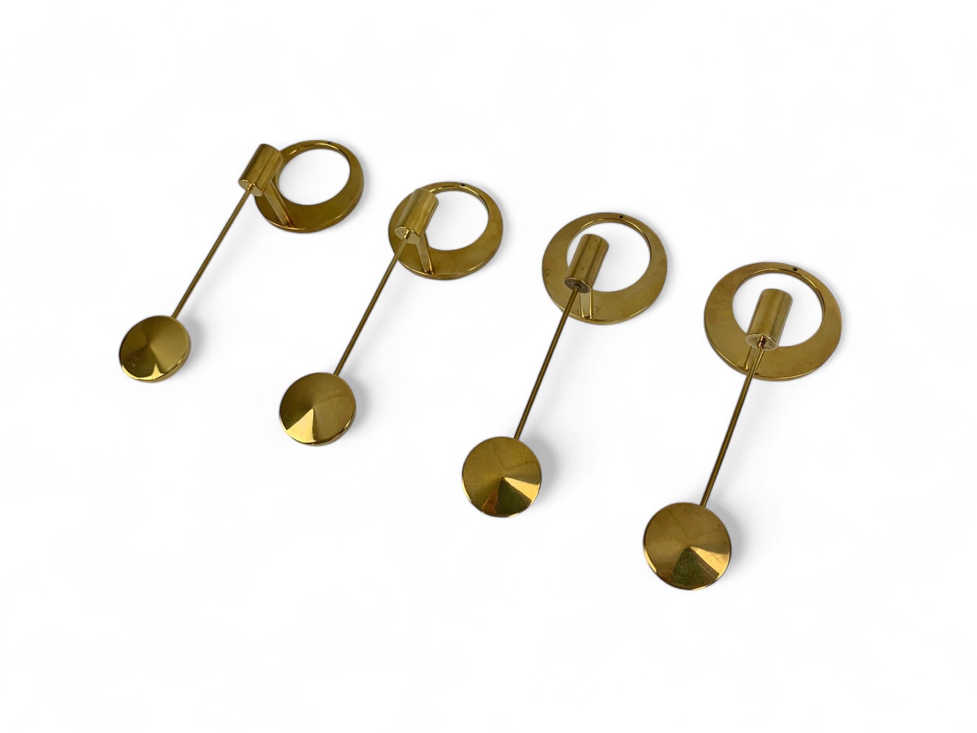 20th Century Set of 2 Brass Wall Mounted candleholders by Arthur Pe Pettersson Kolbäck Sweden For Sale