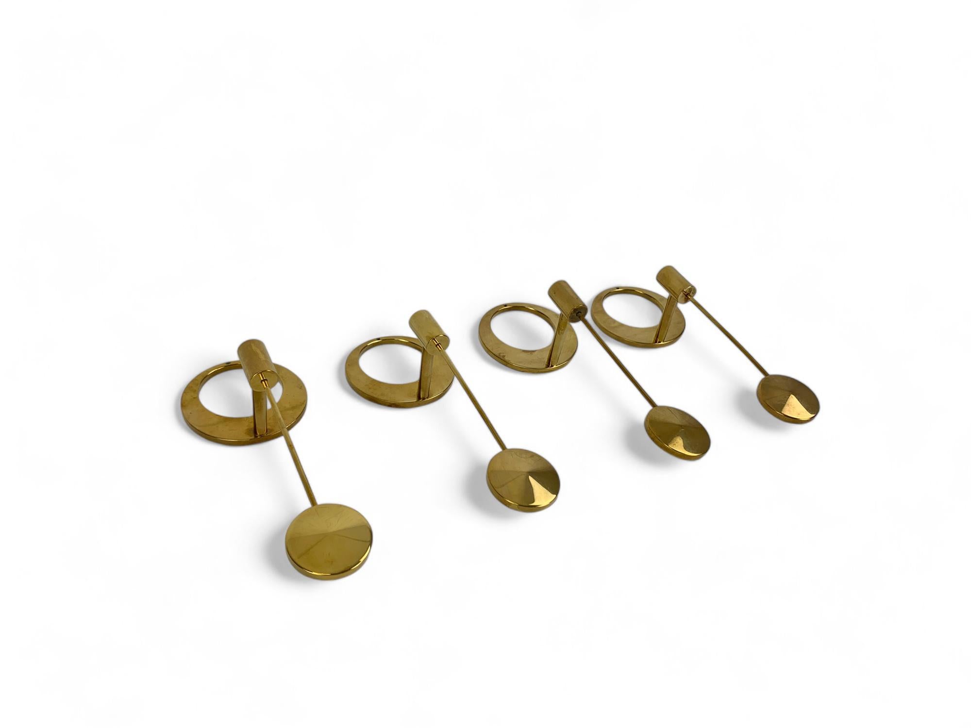 Set of 2 Brass Wall Mounted candleholders by Arthur Pe Pettersson Kolbäck Sweden For Sale 1