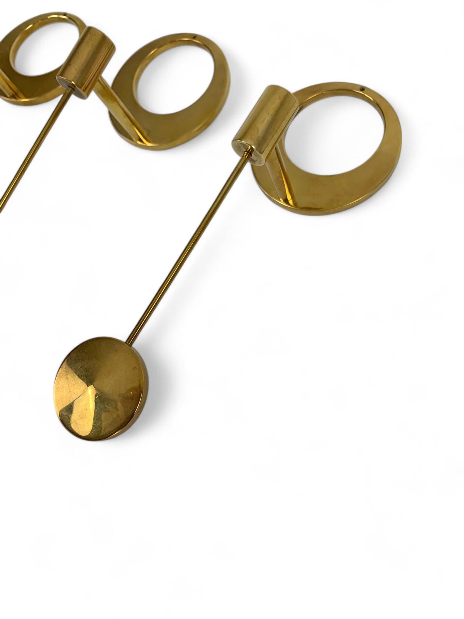 Set of 2 Brass Wall Mounted candleholders by Arthur Pe Pettersson Kolbäck Sweden For Sale 2