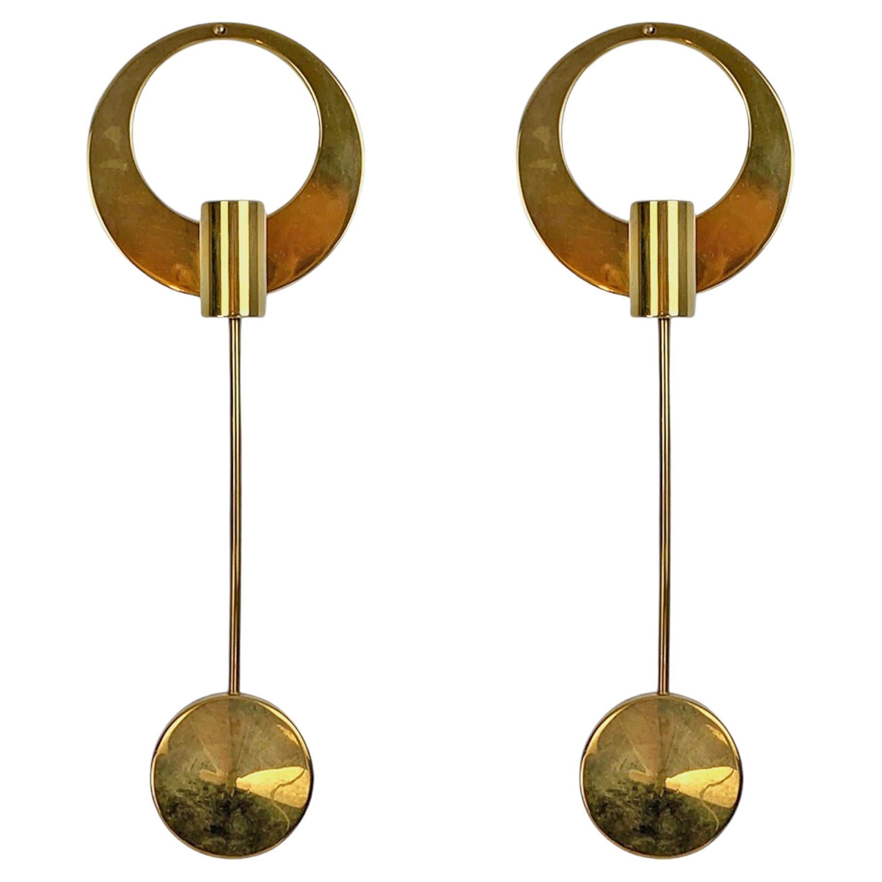 Set of 2 Brass Wall Mounted candleholders by Arthur Pe Pettersson Kolbäck Sweden