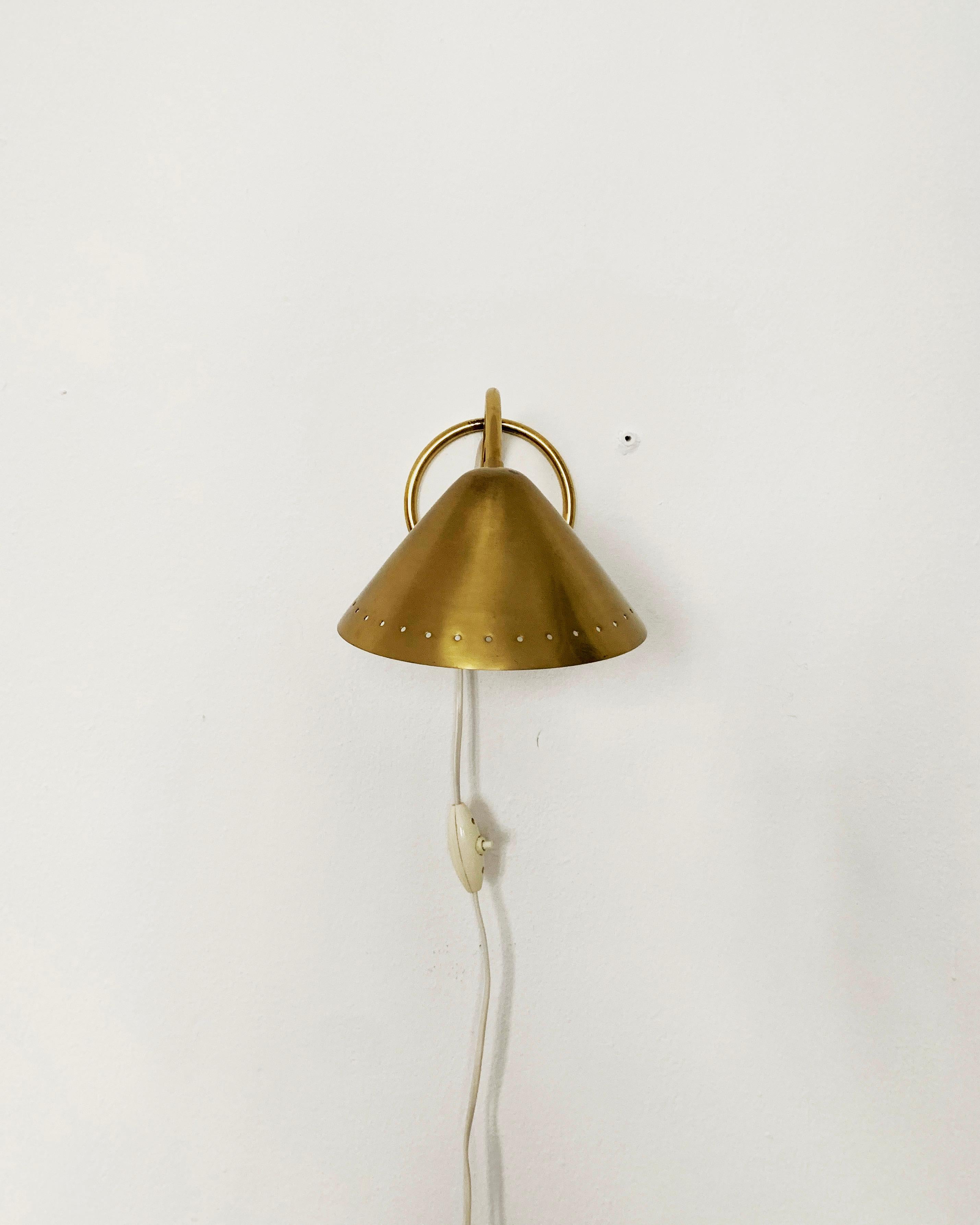 Scandinavian Modern Set of 2 Brass Wall or Table Lamps For Sale