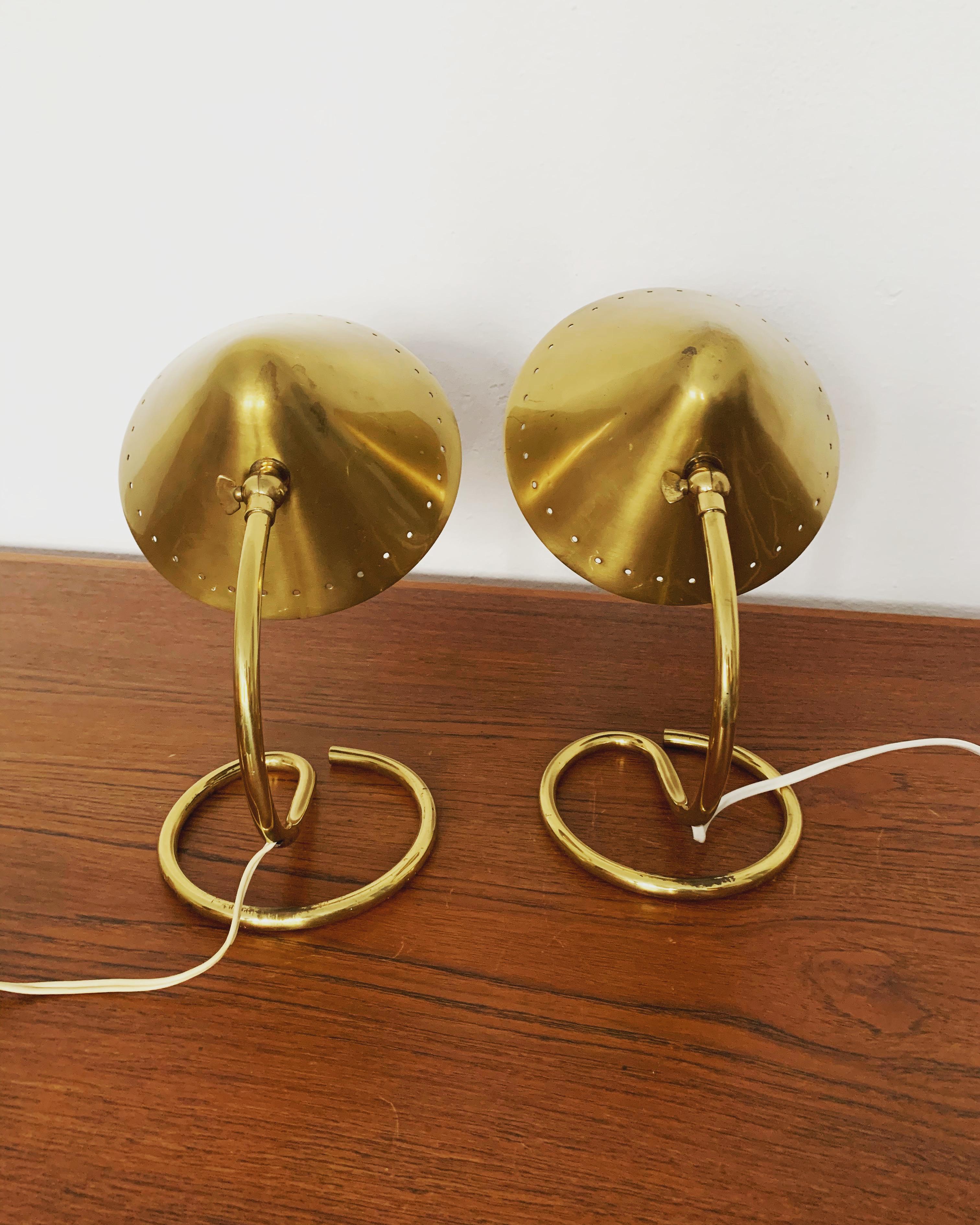 Swedish Set of 2 Brass Wall or Table Lamps For Sale