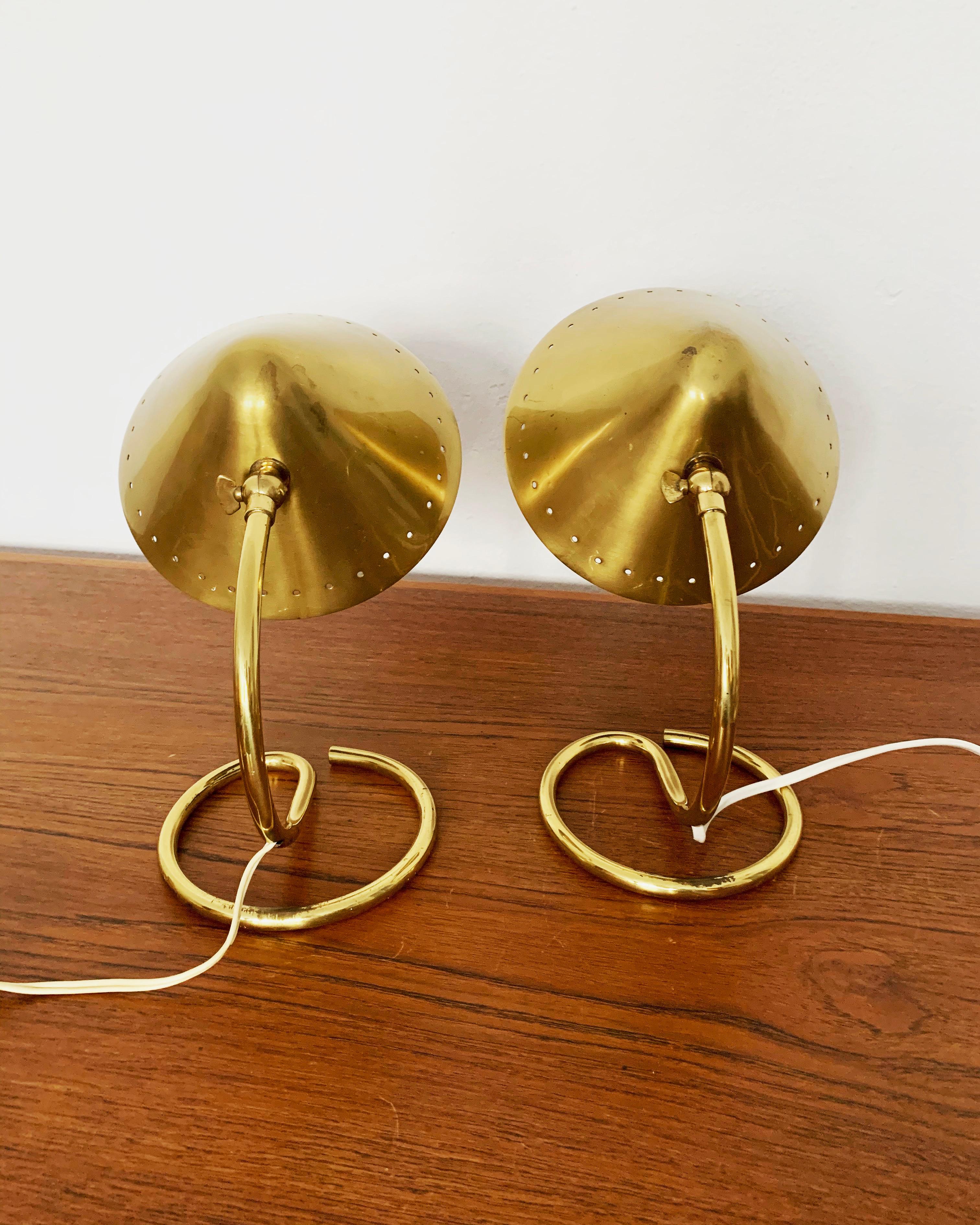 Mid-20th Century Set of 2 Brass Wall or Table Lamps For Sale