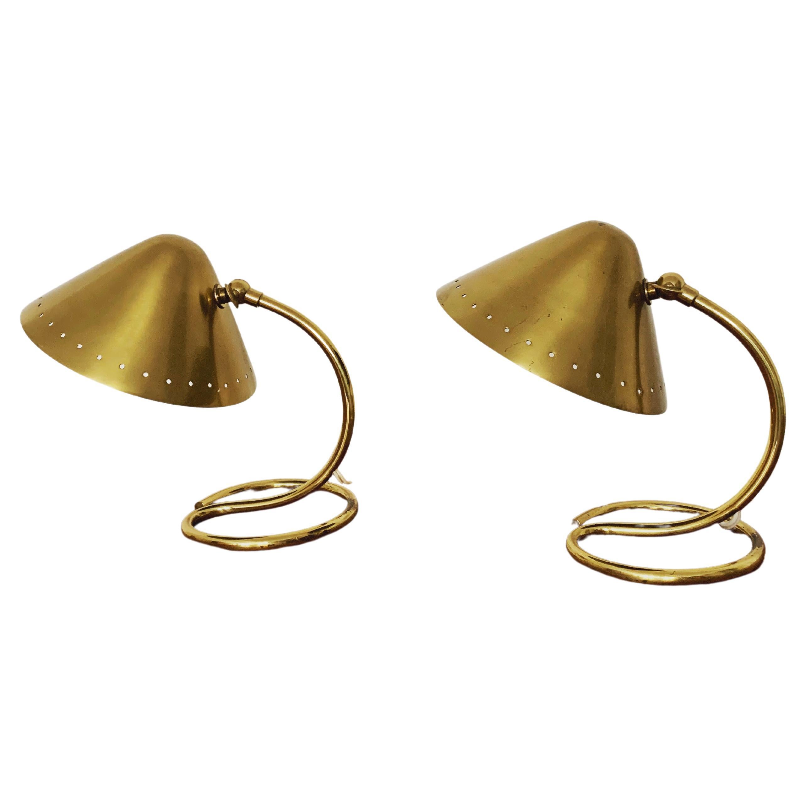 Set of 2 Brass Wall or Table Lamps For Sale