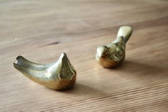 Set of 2 bronze birds sculpture