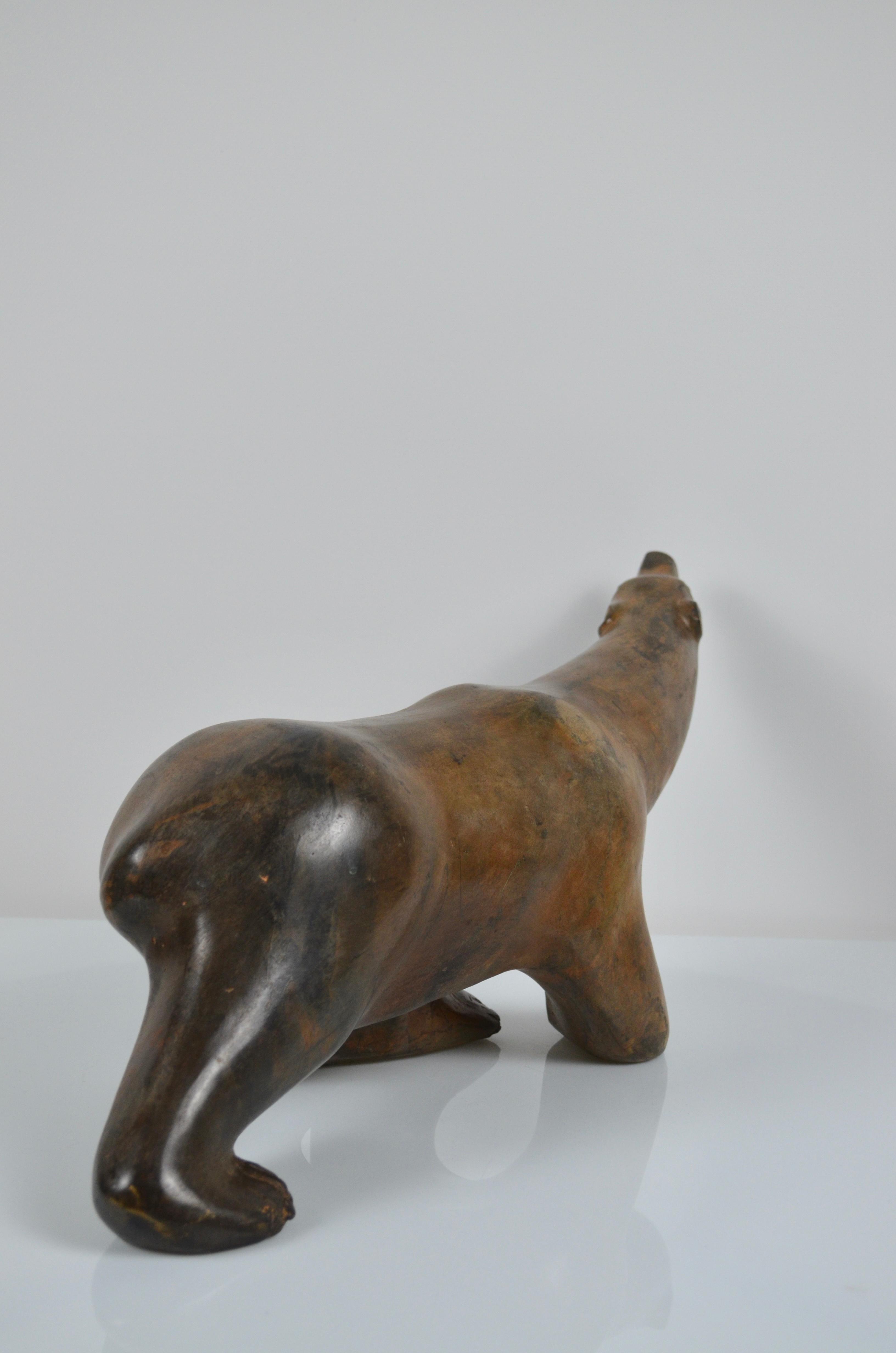 Set of 2 bronze Polar bears by Pierre Chenet, France For Sale 2