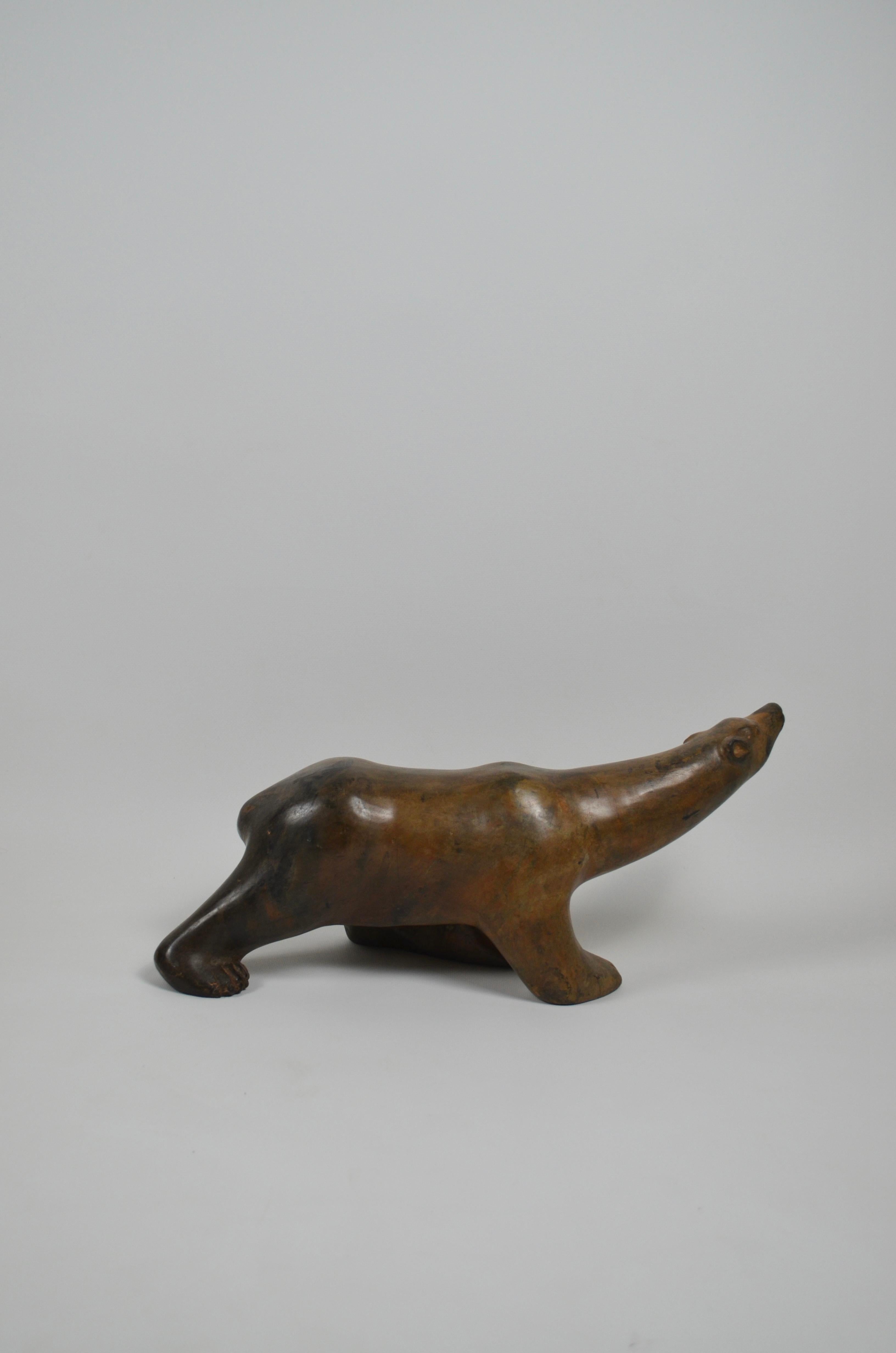 Set of 2 bronze Polar bears by Pierre Chenet, France For Sale 3