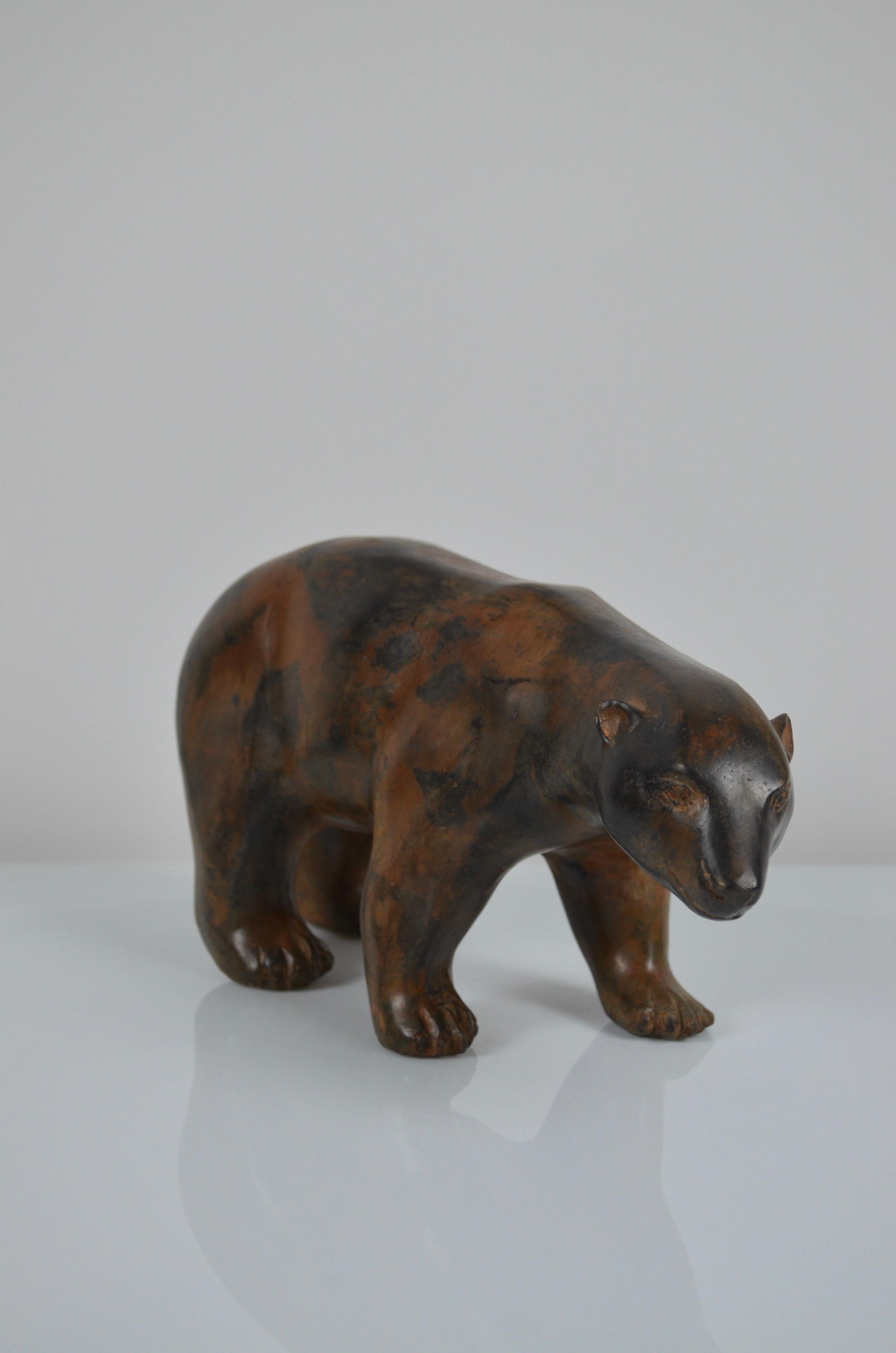 Set of 2 bronze Polar bears by Pierre Chenet, France In Good Condition For Sale In Marinha Grande, PT