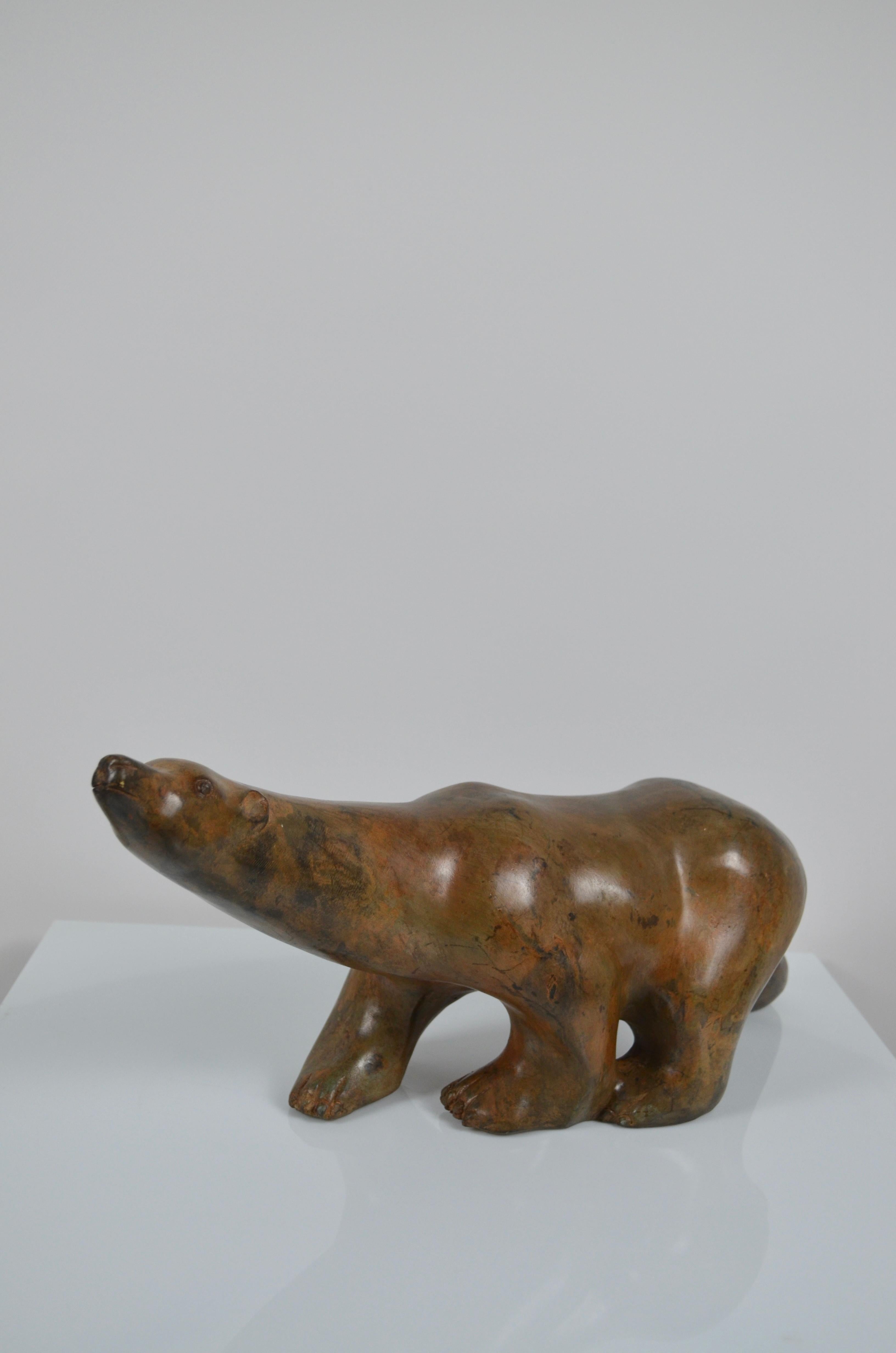 Mid-20th Century Set of 2 bronze Polar bears by Pierre Chenet, France For Sale