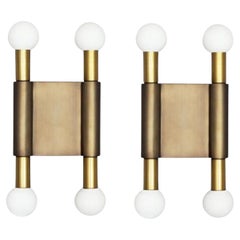 2er-Set Bronze Pole and Circle II Wall Lights von Square in Circle