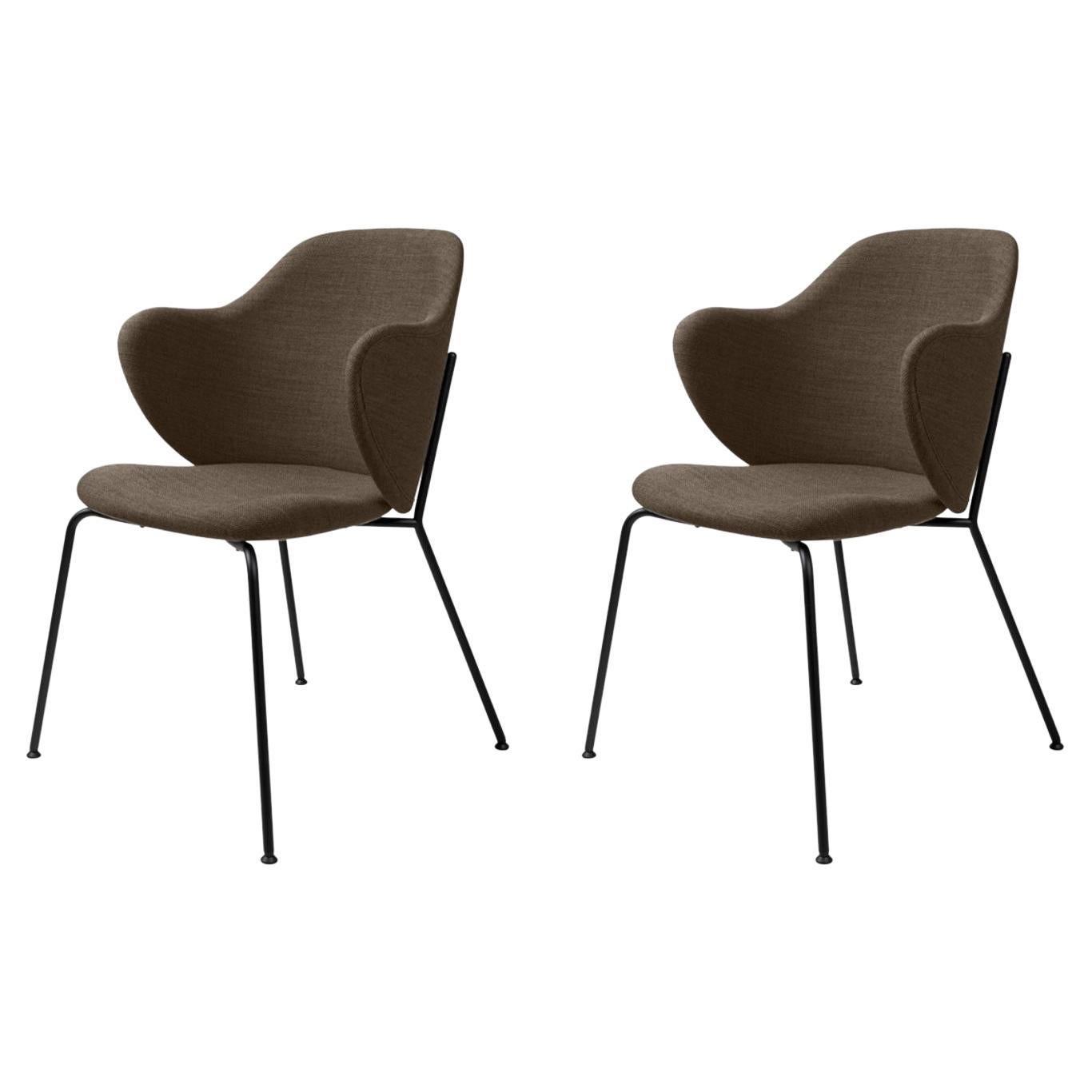 Set of 2 Brown Fiord Lassen Chairs by Lassen For Sale