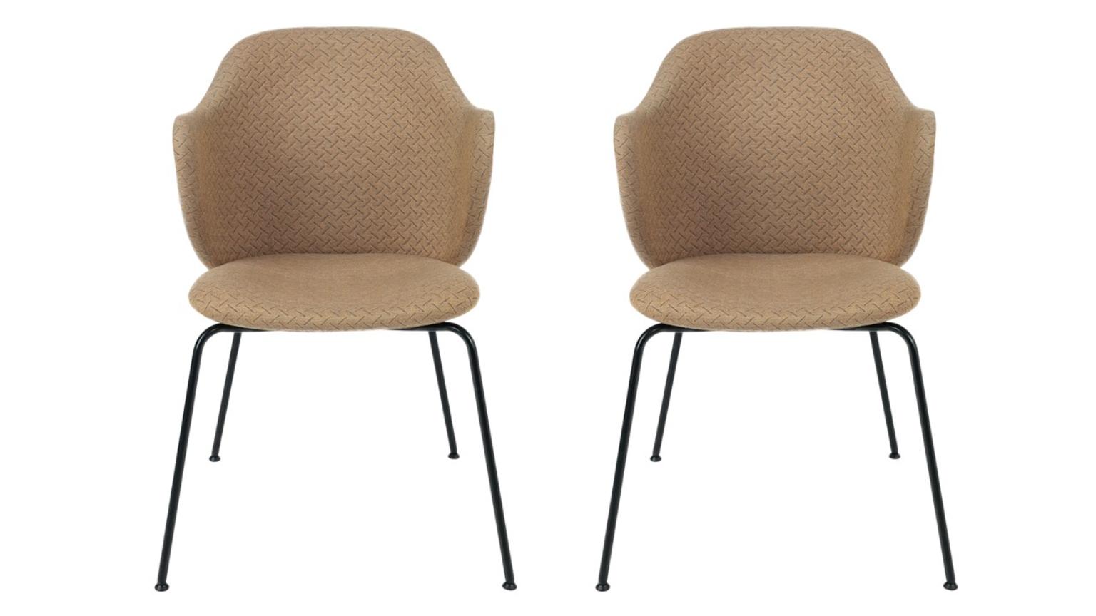 Set of 2 Brown Jupiter Lassen chairs by Lassen
Dimensions: W 58 x D 60 x H 88 cm 
Materials: Textile

The Lassen Chair by Flemming Lassen, Magnus Sangild and Marianne Viktor was launched in 2018 as an ode to Flemming Lassen’s uncompromising