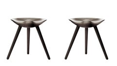 Set of 2 ML 42 Brown Oak Stools by Lassen