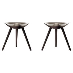 Set of 2 ML 42 Brown Oak Stools by Lassen