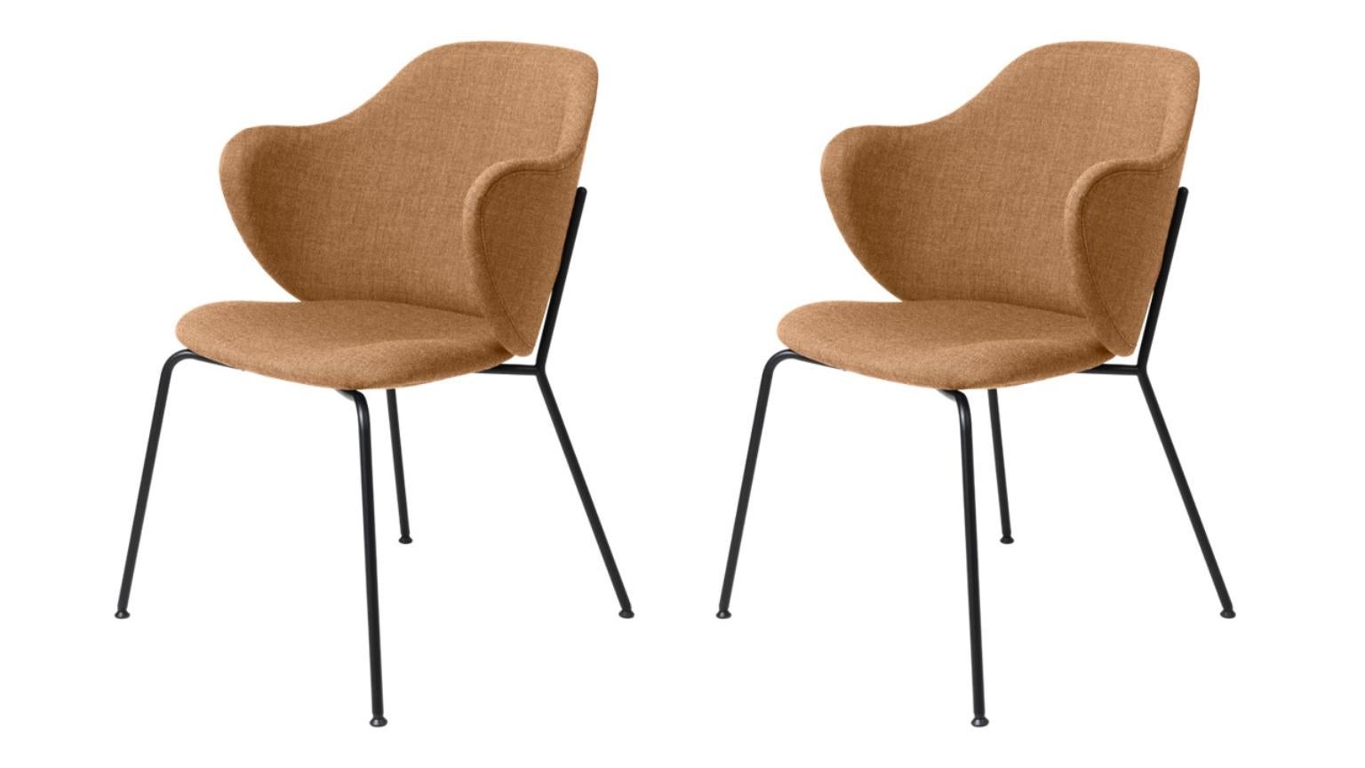 Set of 2 brown remix Lassen chairs by Lassen.
Dimensions : W 58 x D 60 x H 88 cm. 
Materials : Textile.

The Lassen chair by Flemming Lassen, Magnus Sangild and Marianne Viktor was launched in 2018 as an ode to Flemming Lassen’s uncompromising