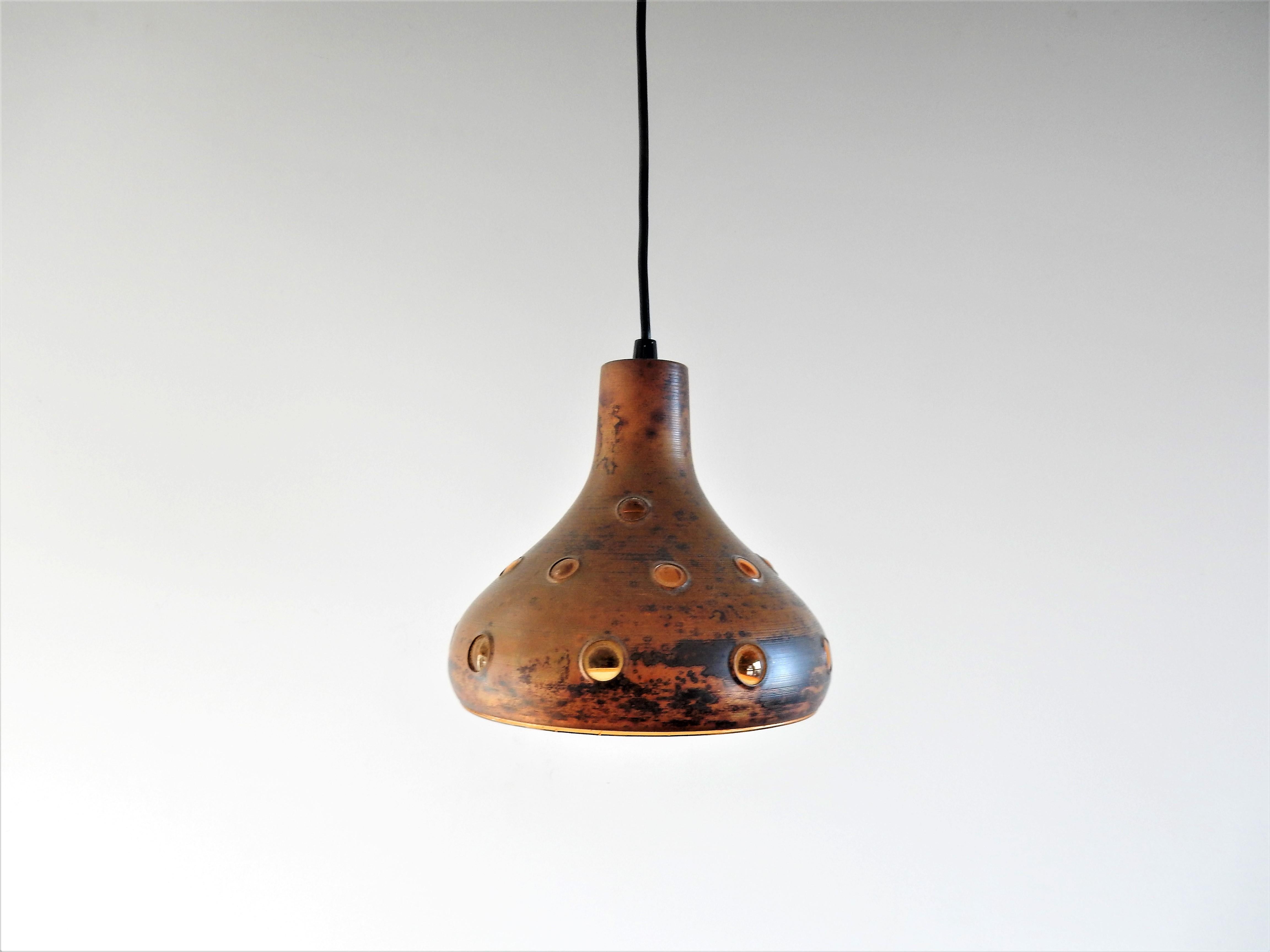 Mid-Century Modern Set of 2 Brutalist Metal and Glass Pendant Lamps, Late 1960s-Early 1970s
