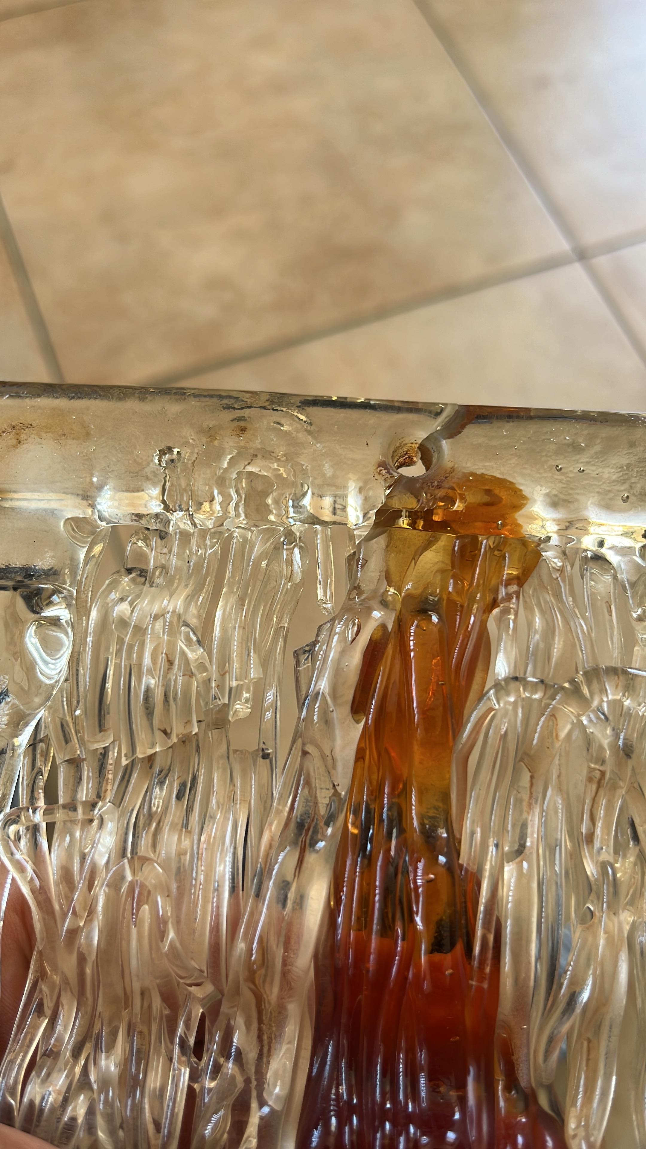 Satz von 2 brutalistischen Murano-Glas-Wandlampen von Albano Poli, Poli Arte, 1970er Jahre im Angebot 7