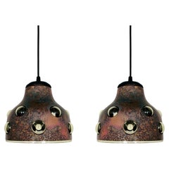 Set of 2 Brutalist Pendant Lamps by Nanny Still for Raak