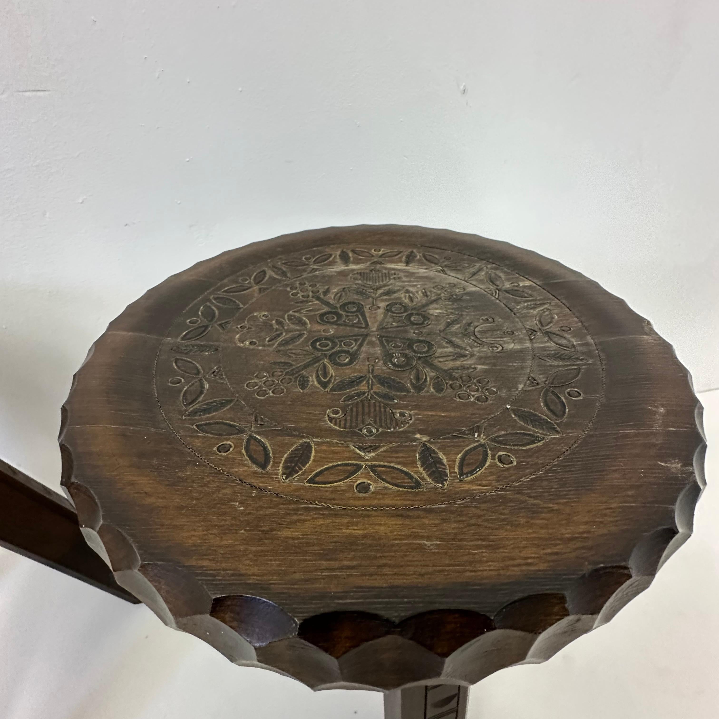 Late 20th Century Set of 2 brutalist stools solid oak , 1970s