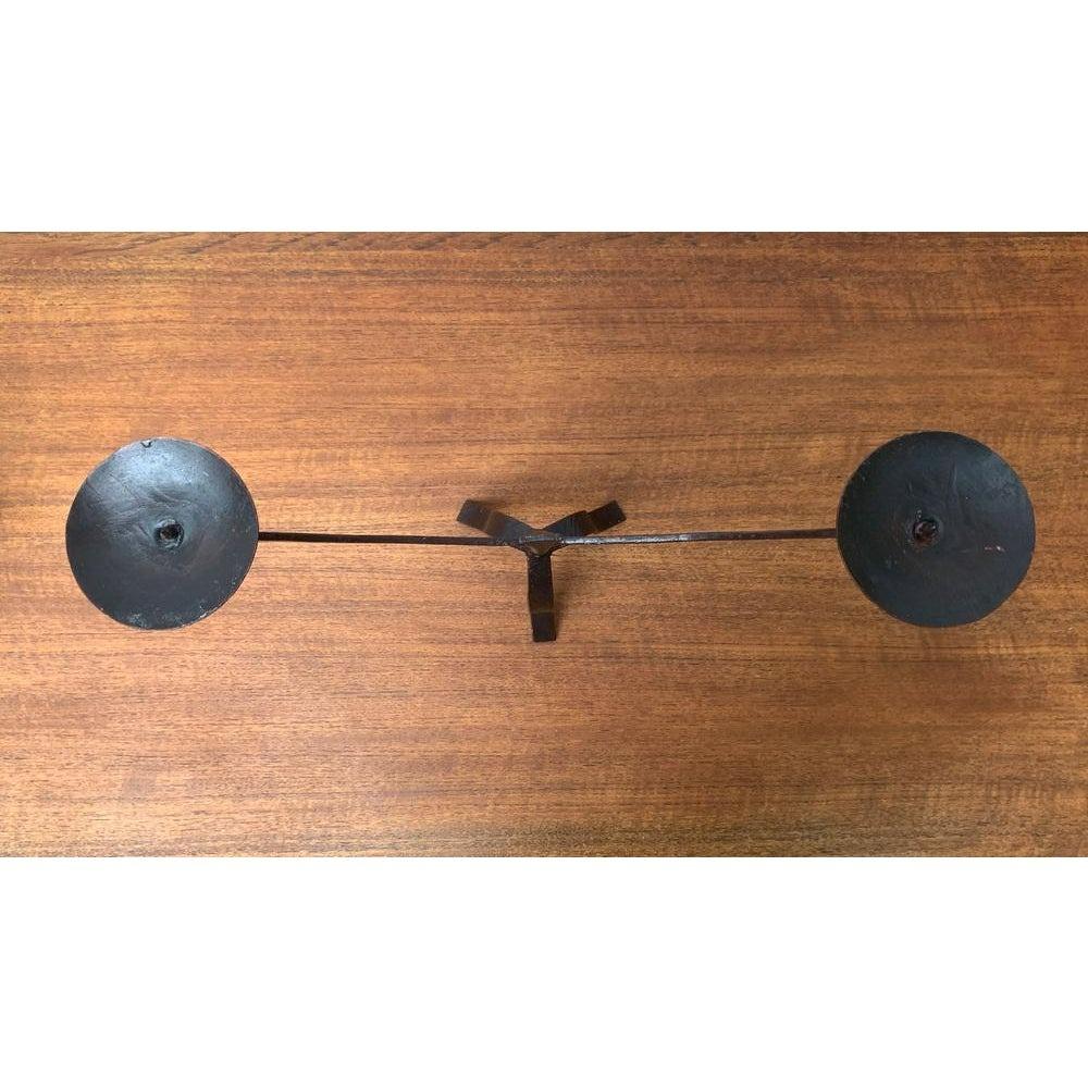 Set of 2 Brutalist Wrought Iron Candleholders, 1960s For Sale 4