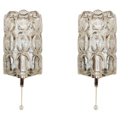 Set of 2 Bubble Glass Wall Lamps by Helena Tynell for Glashütte Limburg