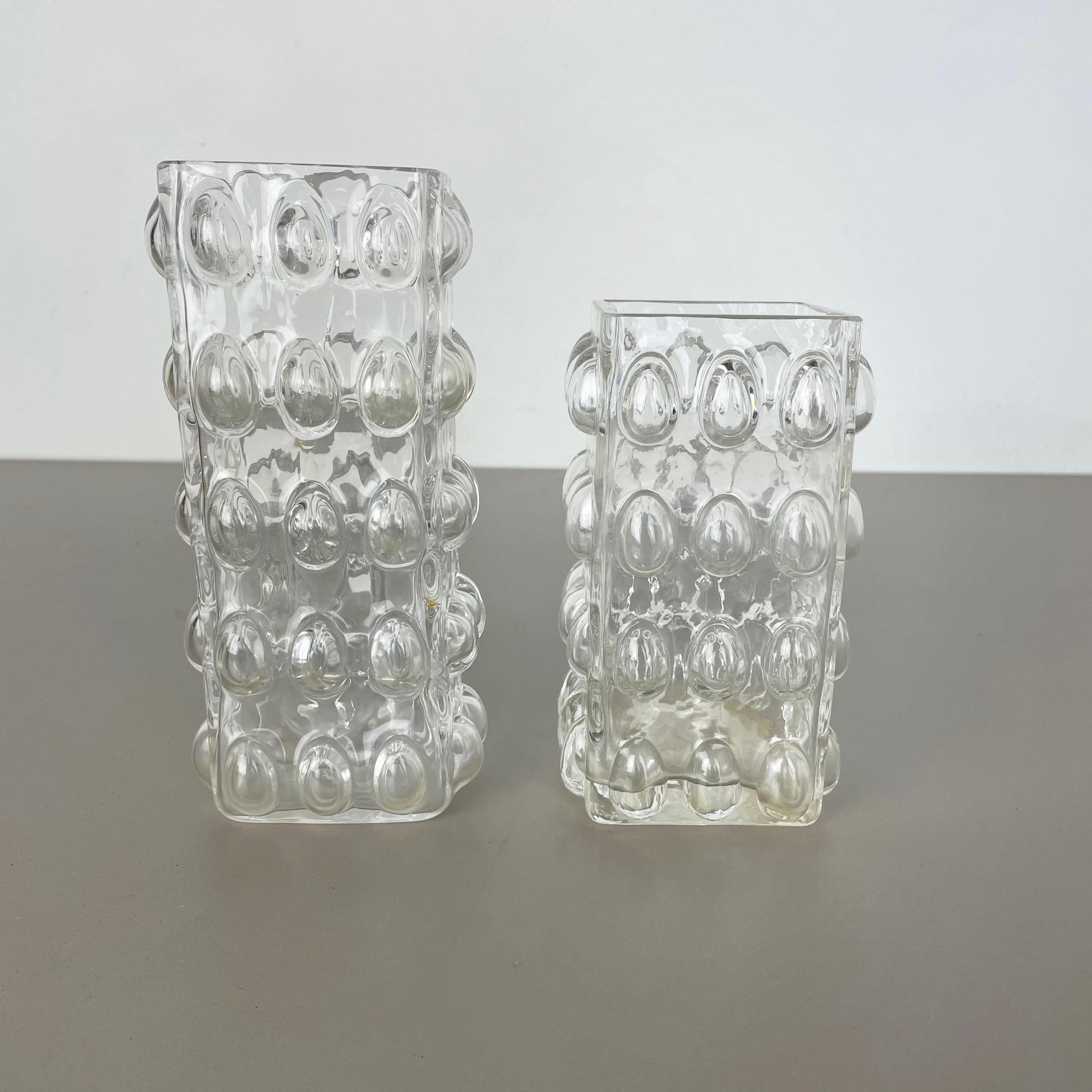 Mid-Century Modern Set of 2 Bubble Vases by Wilhelm Braun-Feldweg for Hirschberg, Germany, 1960s For Sale