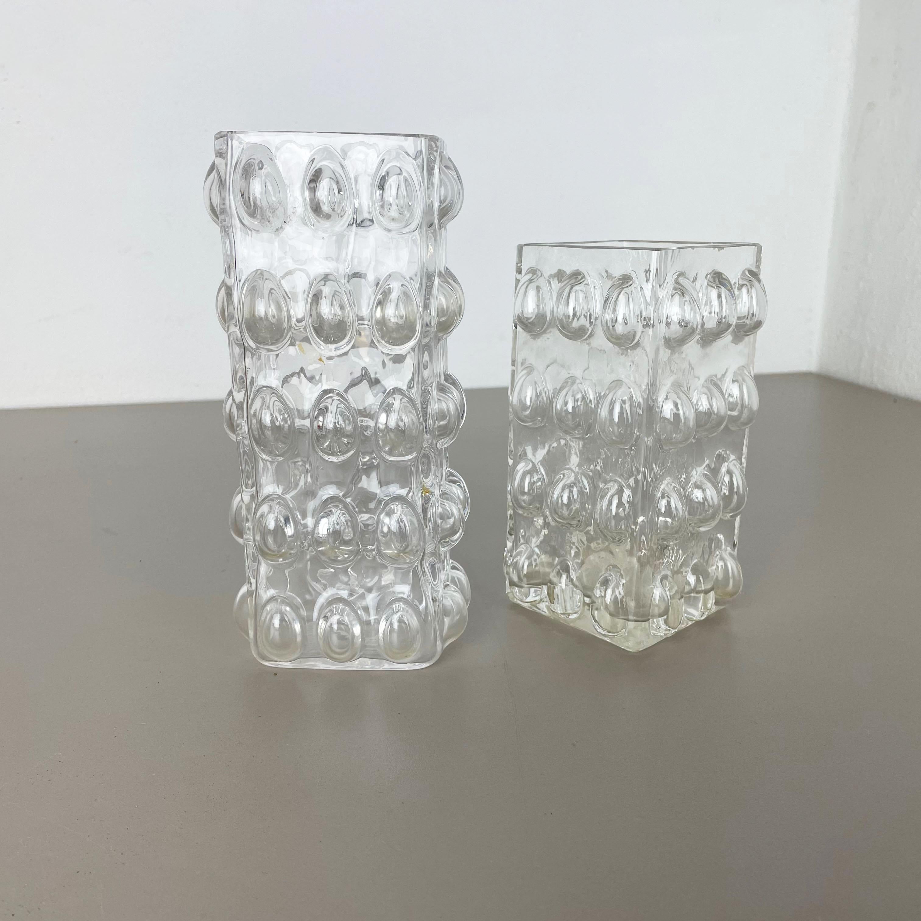 Mid-20th Century Set of 2 Bubble Vases by Wilhelm Braun-Feldweg for Hirschberg, Germany, 1960s For Sale